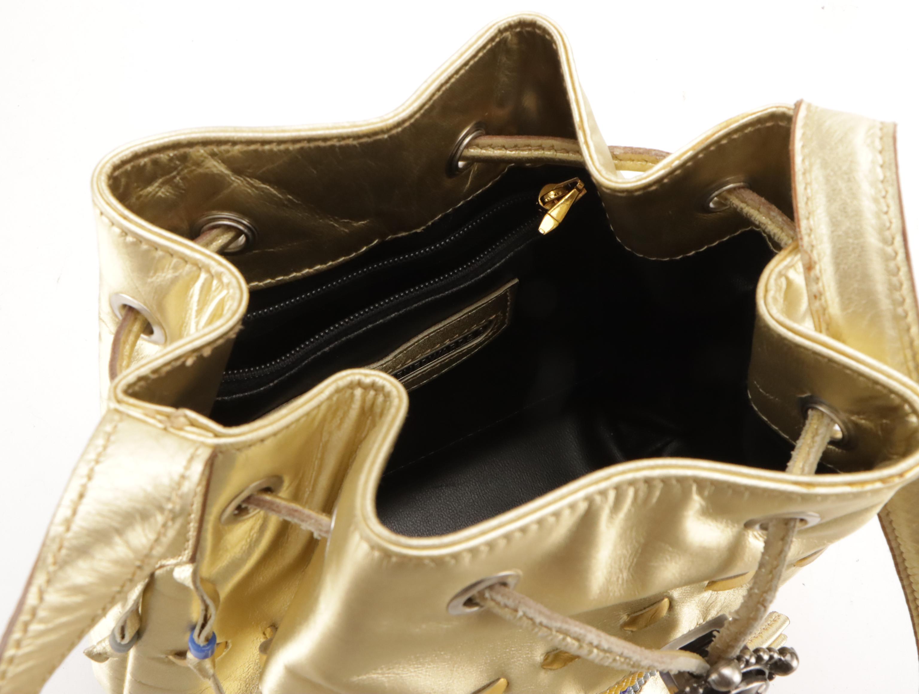 Susan Bennis/Warren Edwards Small Beaded Drawstring Crossbody Bags