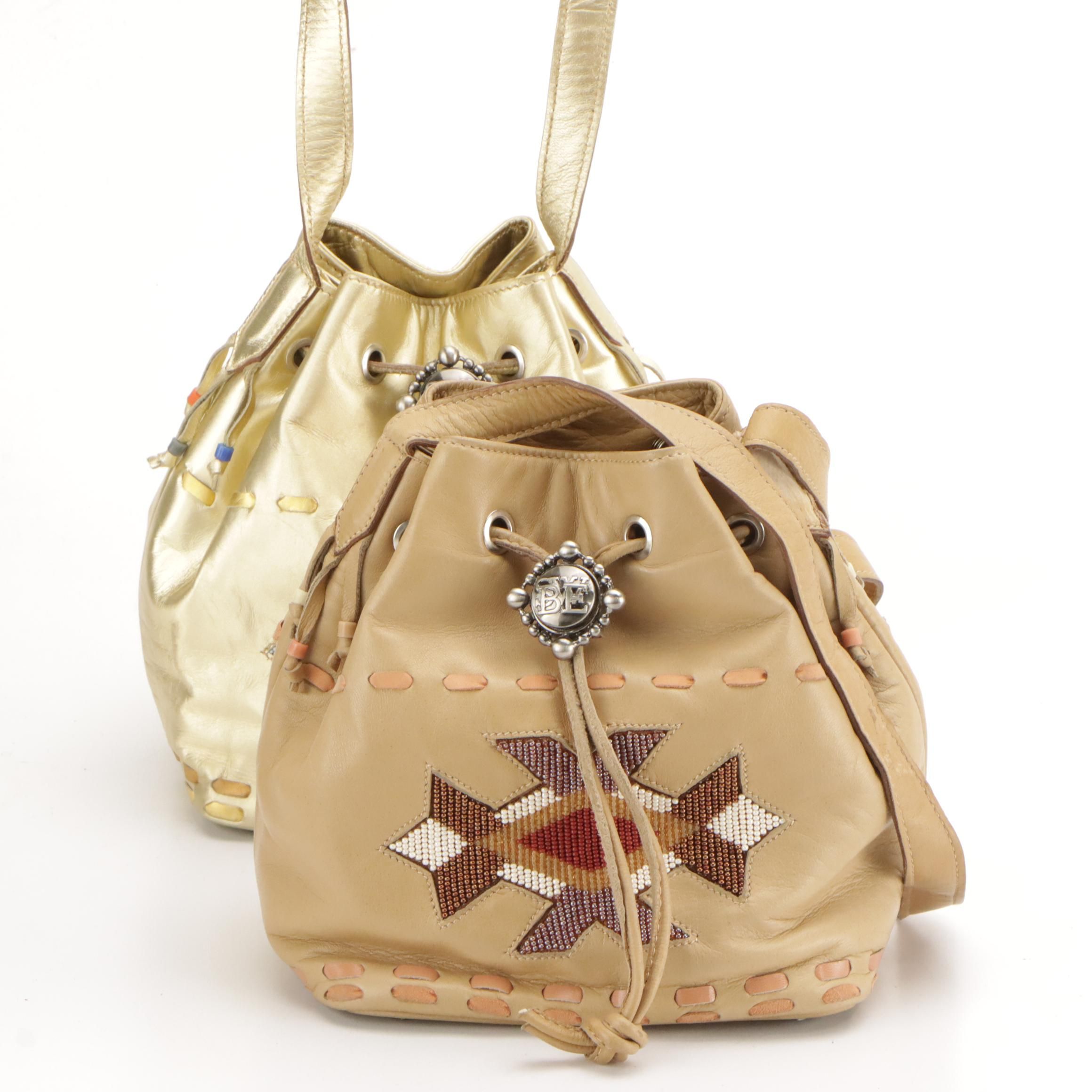 Susan Bennis/Warren Edwards Small Beaded Drawstring Crossbody Bags