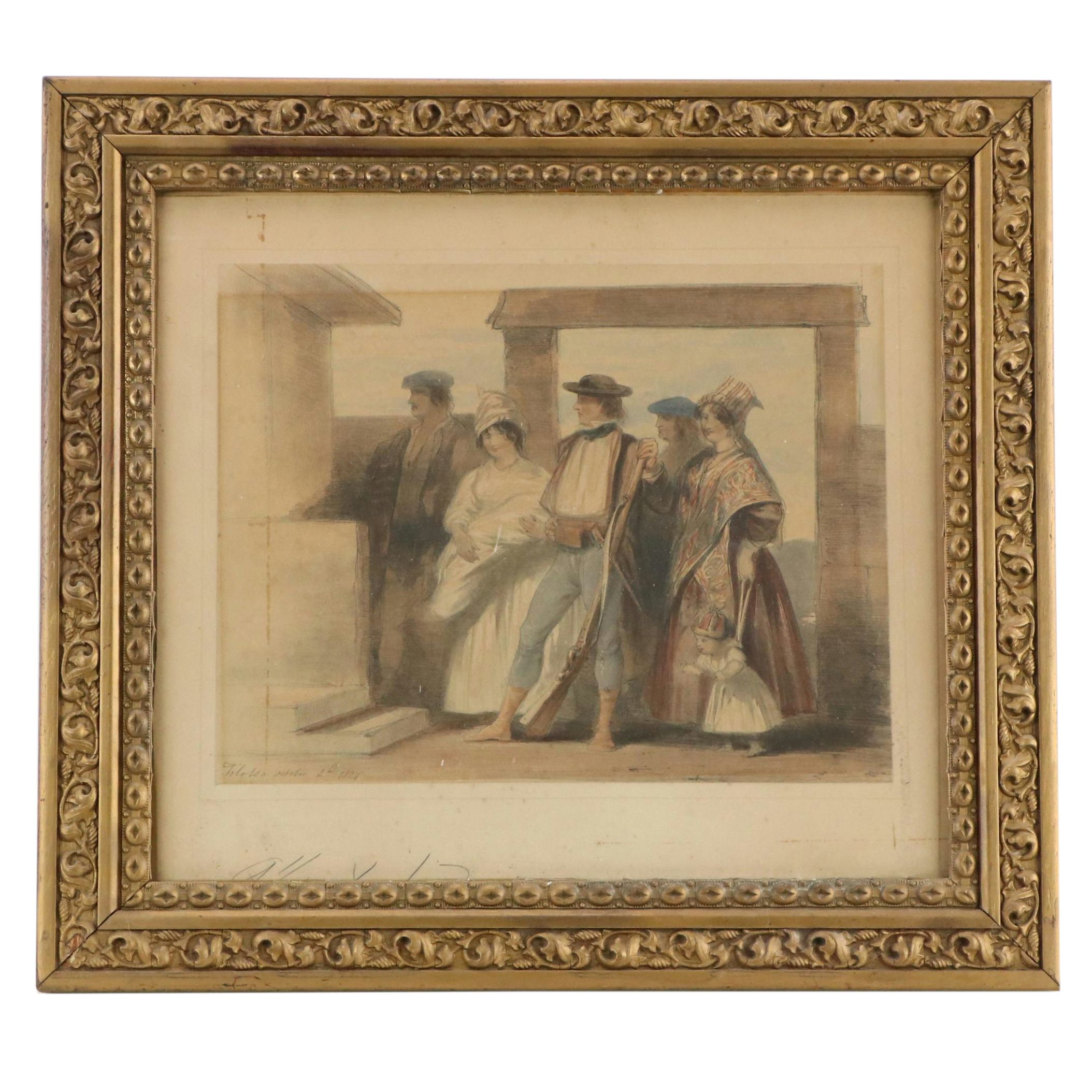 Hand-Colored Lithograph After Joseph Nash, 19th Century