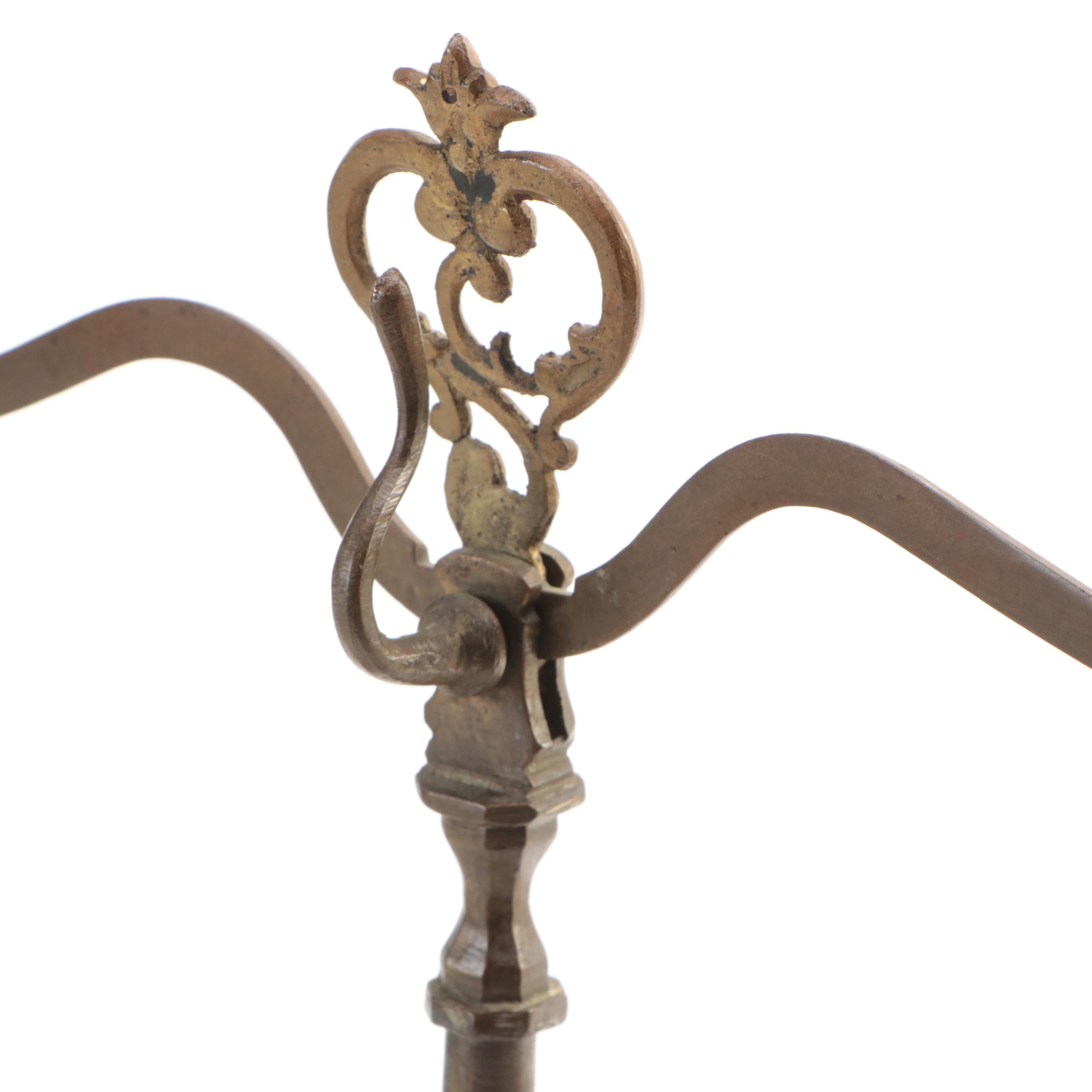 Indian Brass Ewer with Balance Scale and Cast Brass Eagle Paperweight