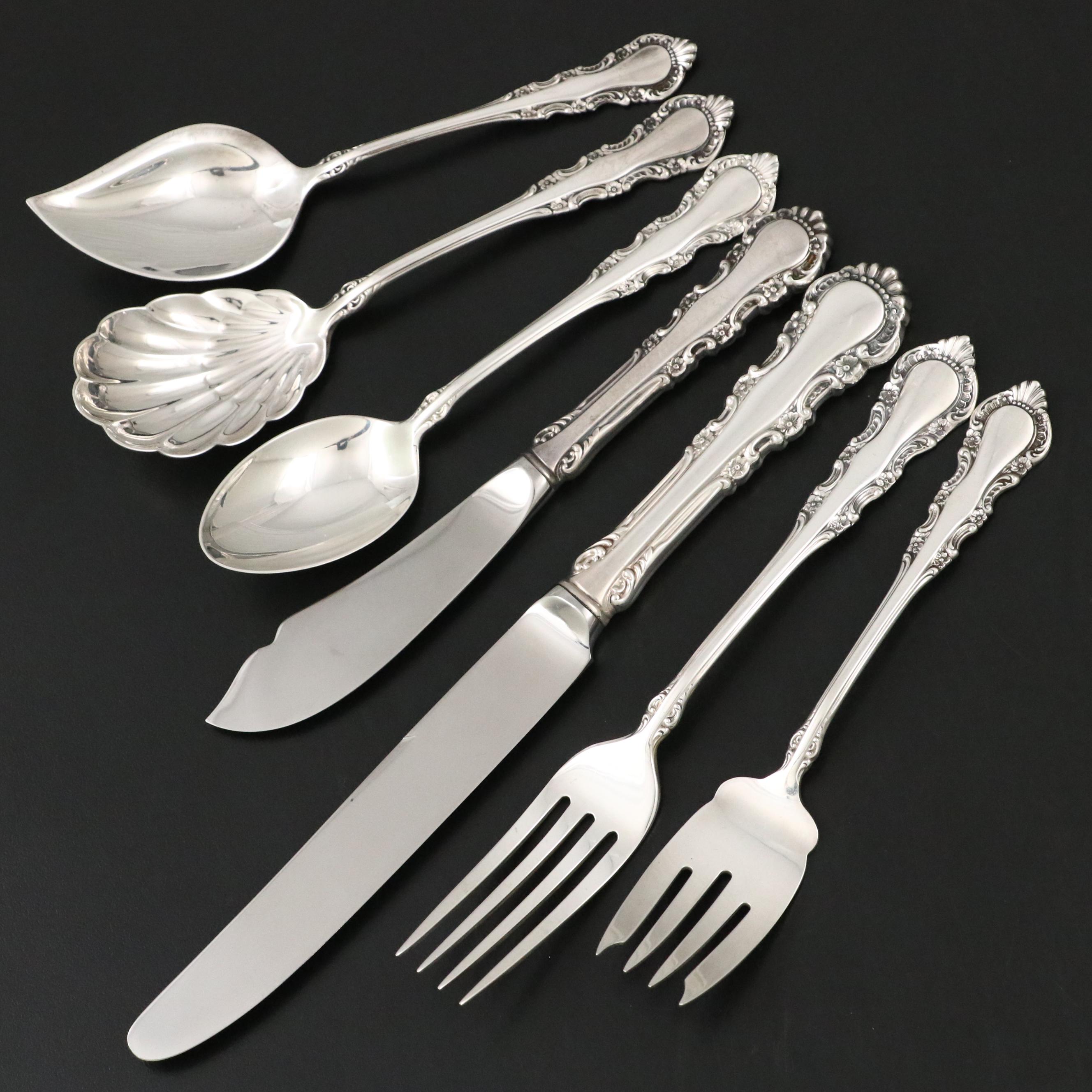 Reed & Barton "Dresden Rose" Sterling Silver Flatware and Serving Utensils
