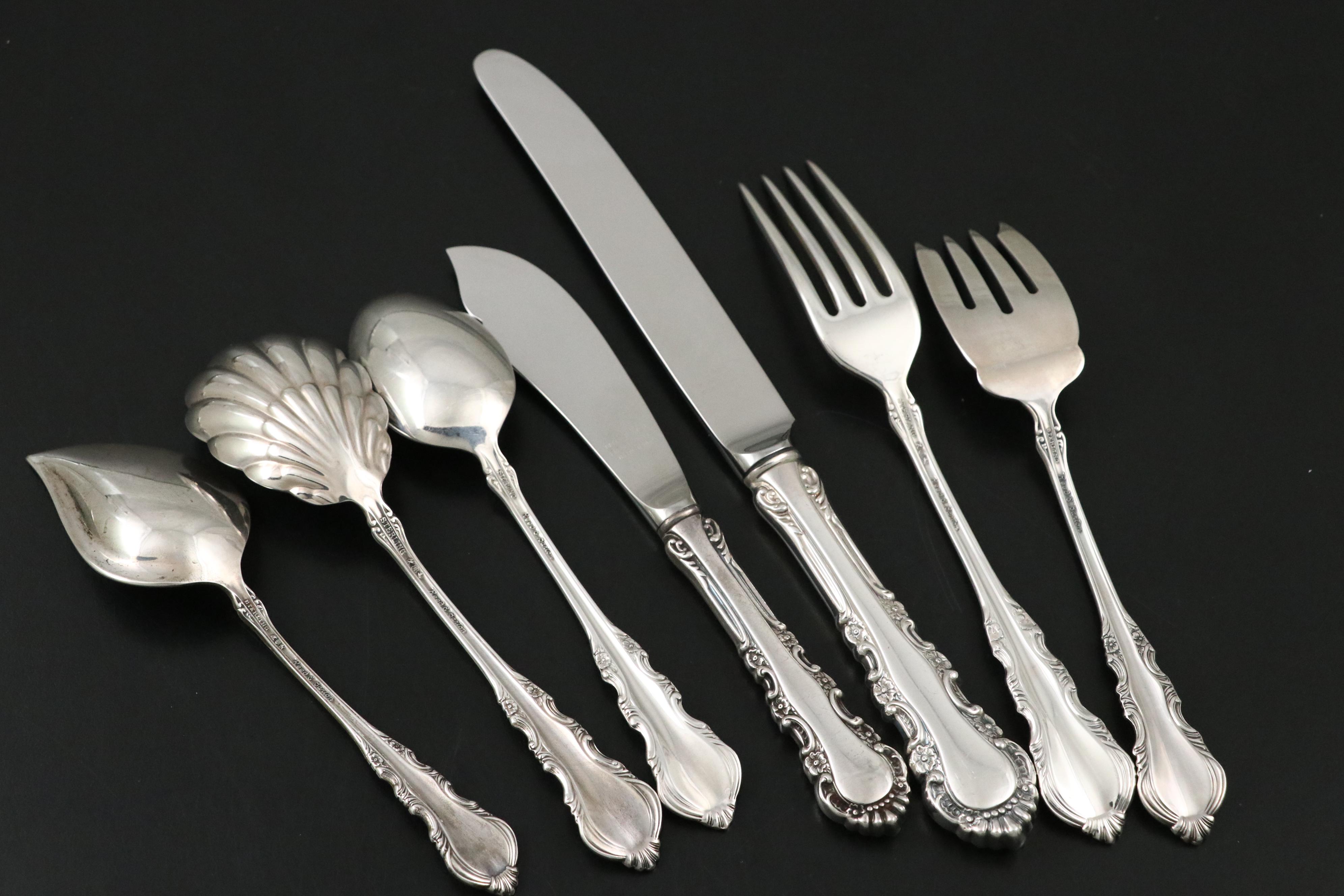 Reed & Barton "Dresden Rose" Sterling Silver Flatware and Serving Utensils