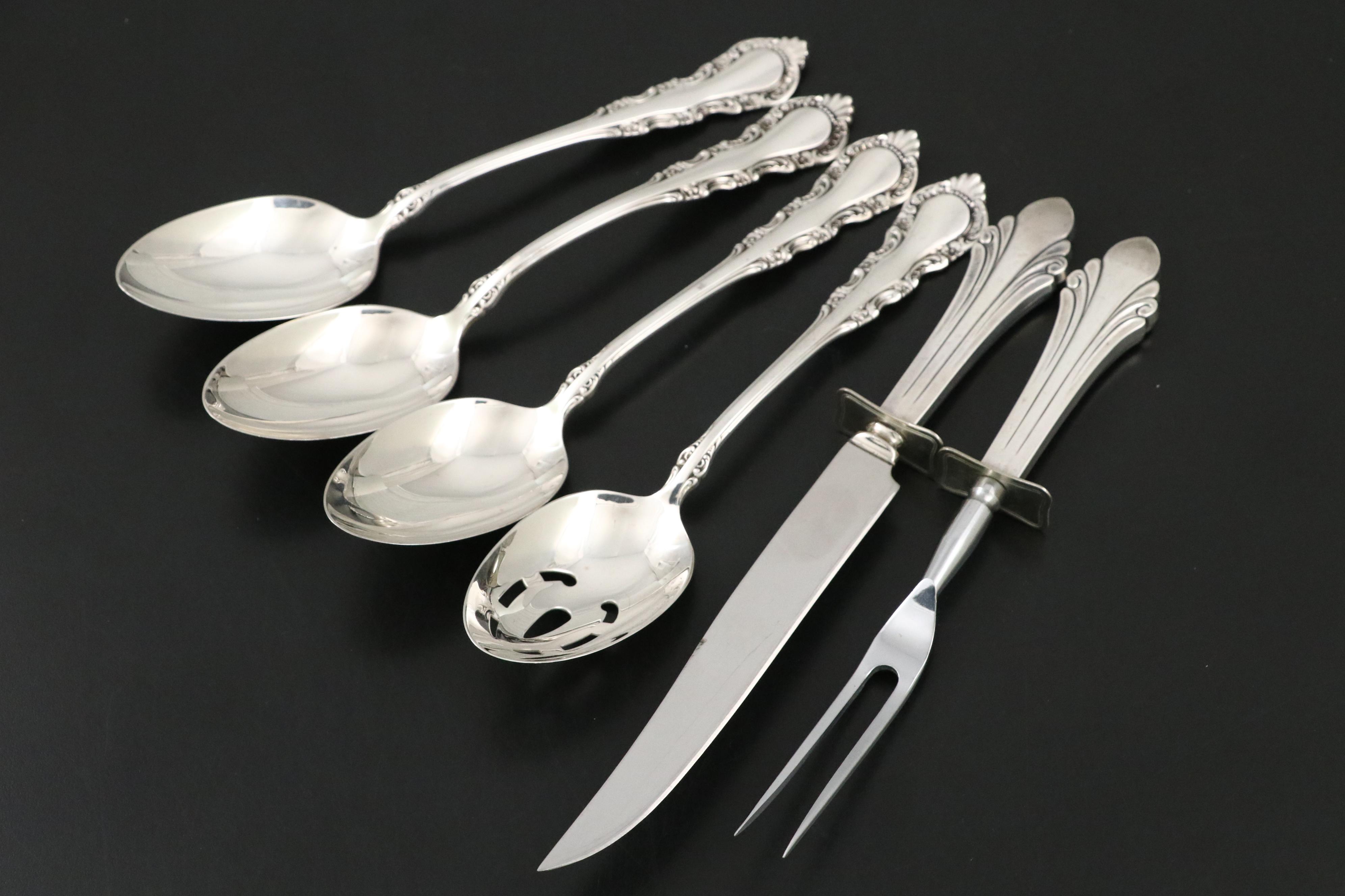Reed & Barton "Dresden Rose" Sterling Silver Flatware and Serving Utensils