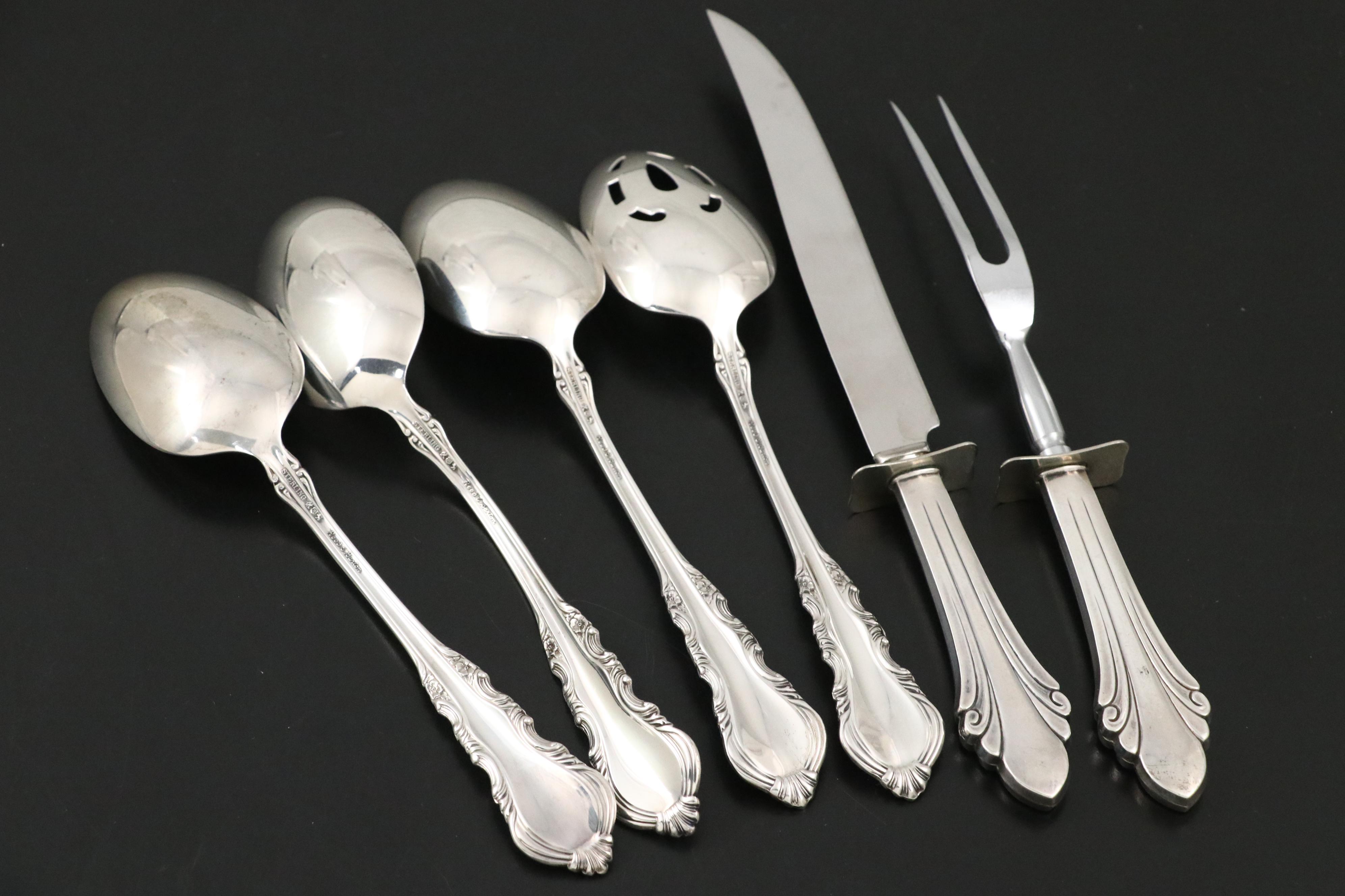 Reed & Barton "Dresden Rose" Sterling Silver Flatware and Serving Utensils