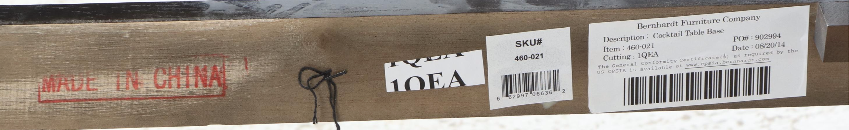 Bernhardt "Cordova" Ebonized Hardwood and Laminated Travertine Coffee Table