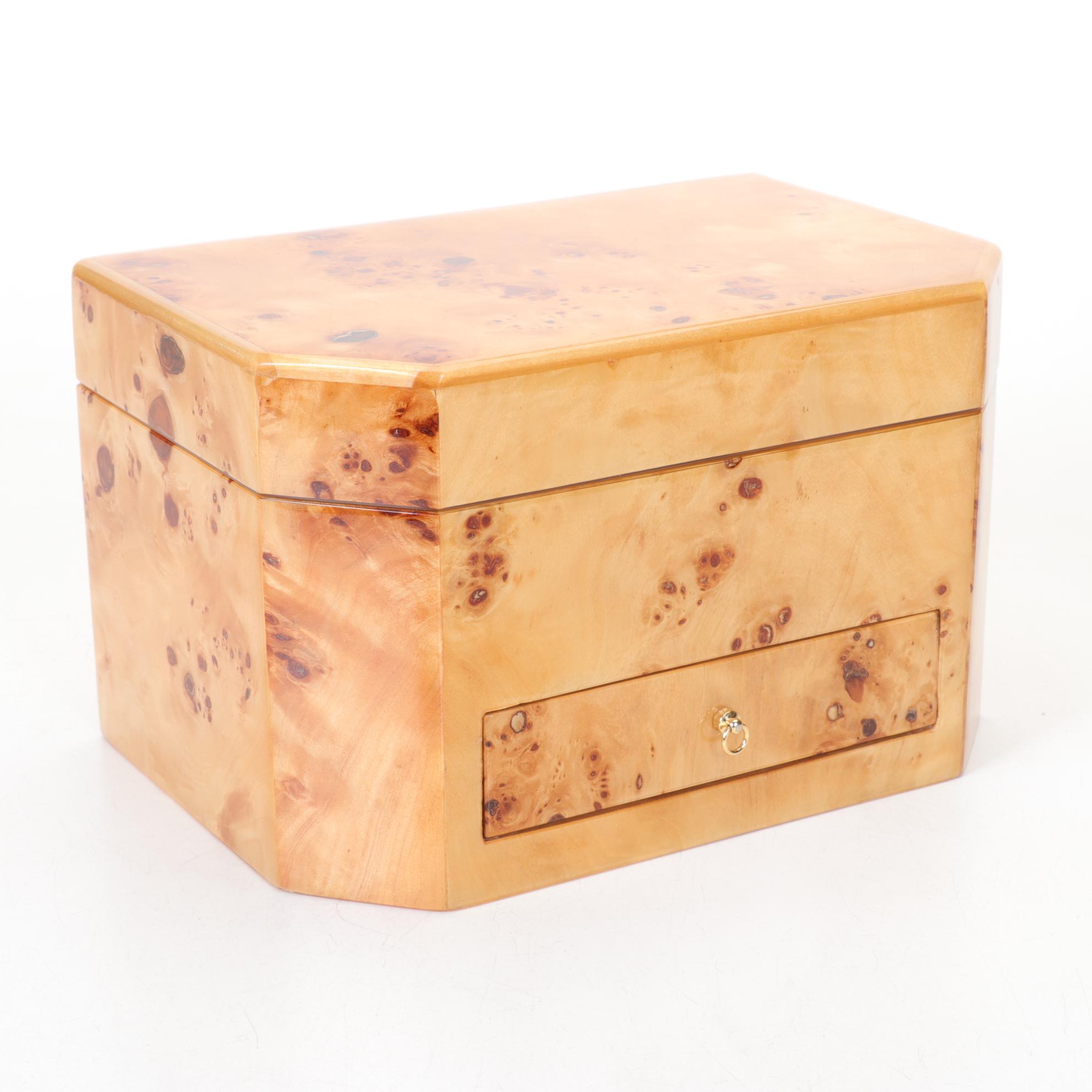 Burl Wood Jewelry Box, 21st Century