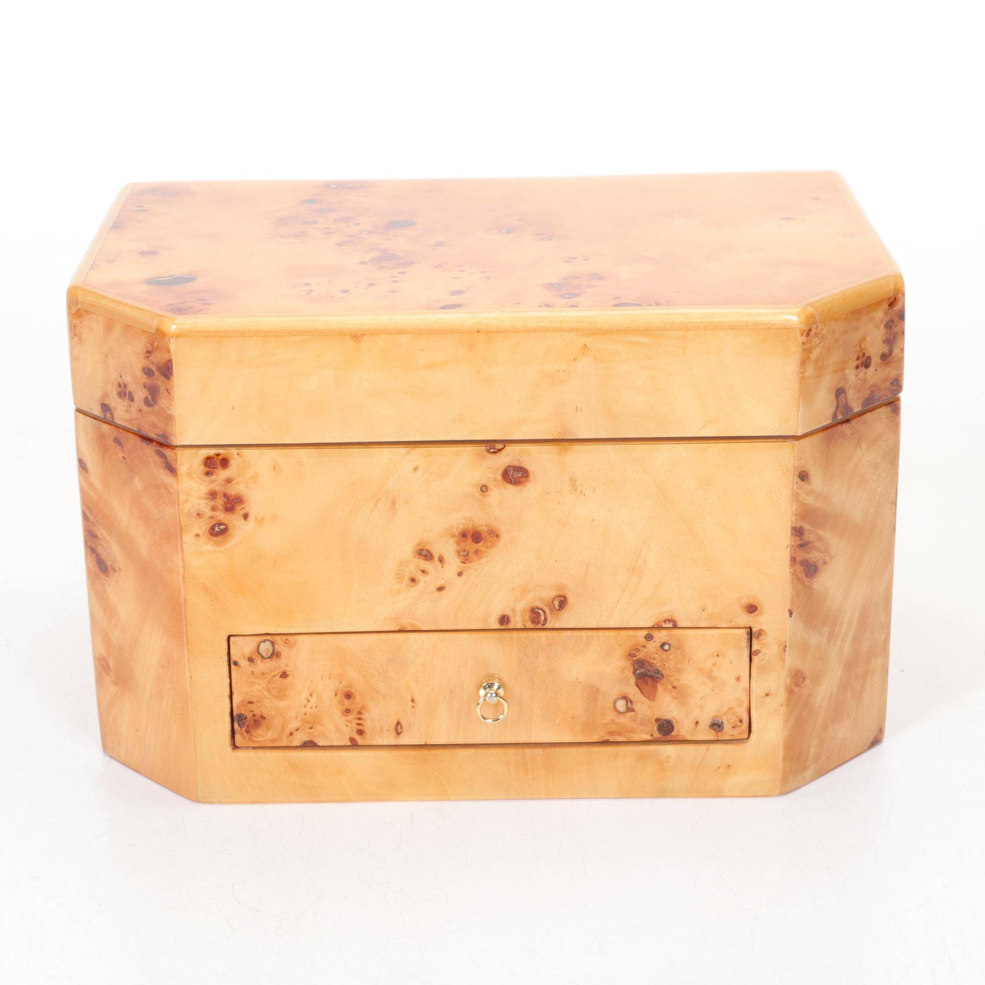 Burl Wood Jewelry Box, 21st Century