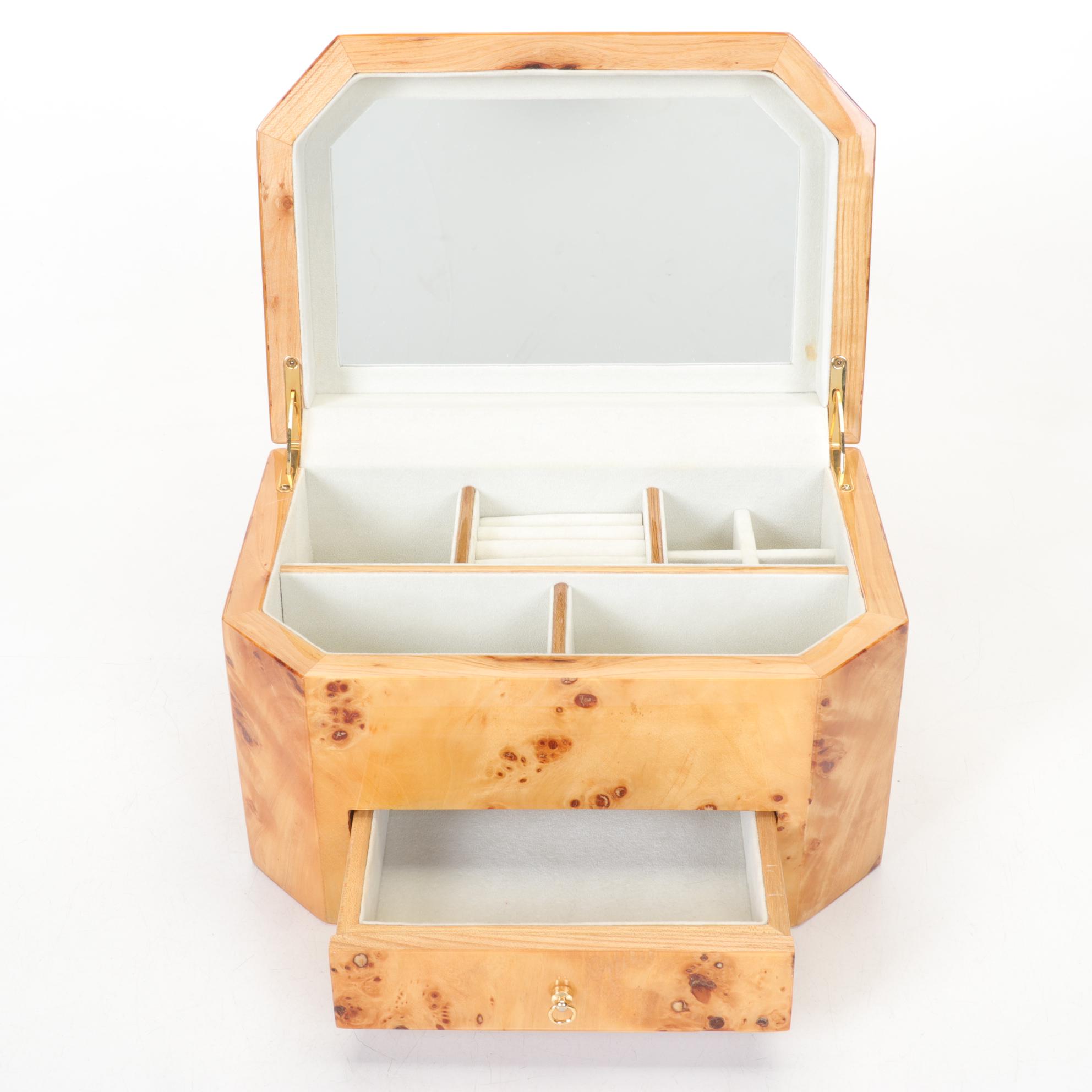 Burl Wood Jewelry Box, 21st Century