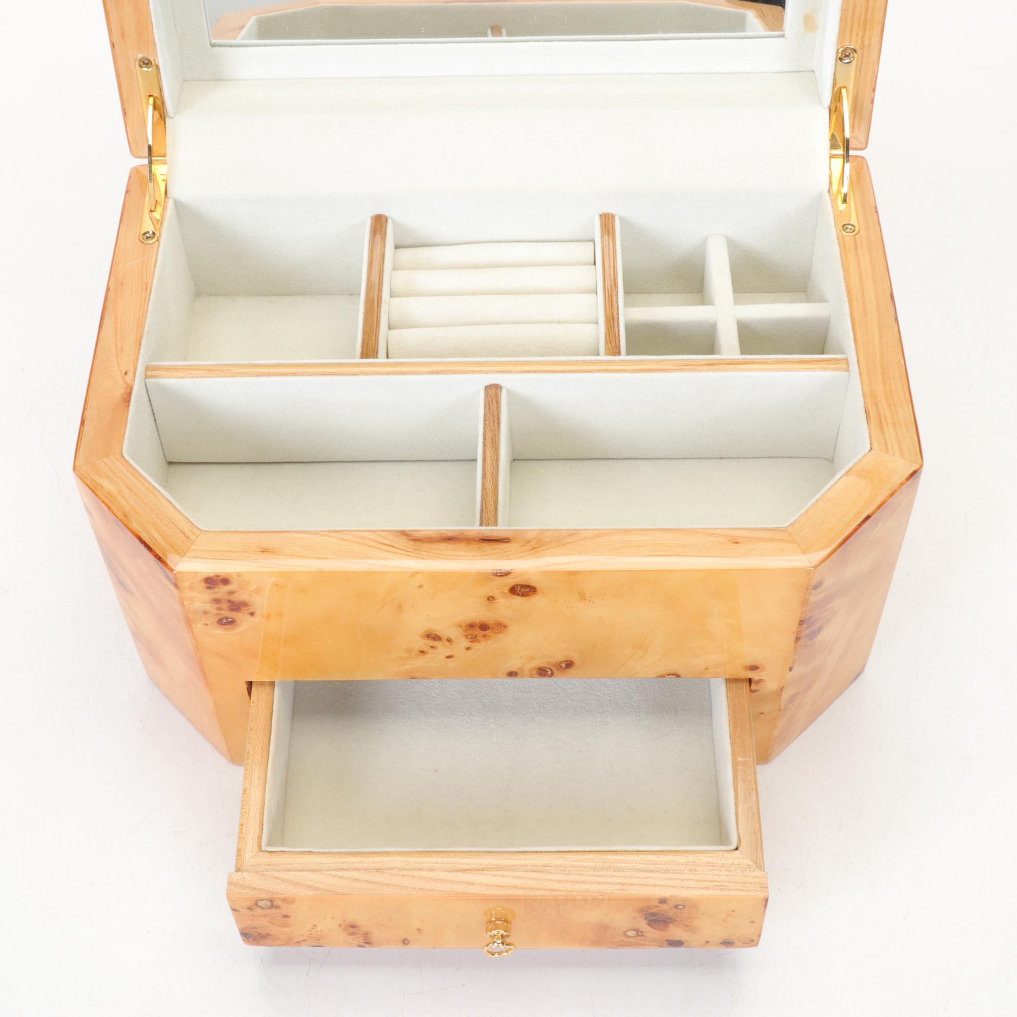 Burl Wood Jewelry Box, 21st Century