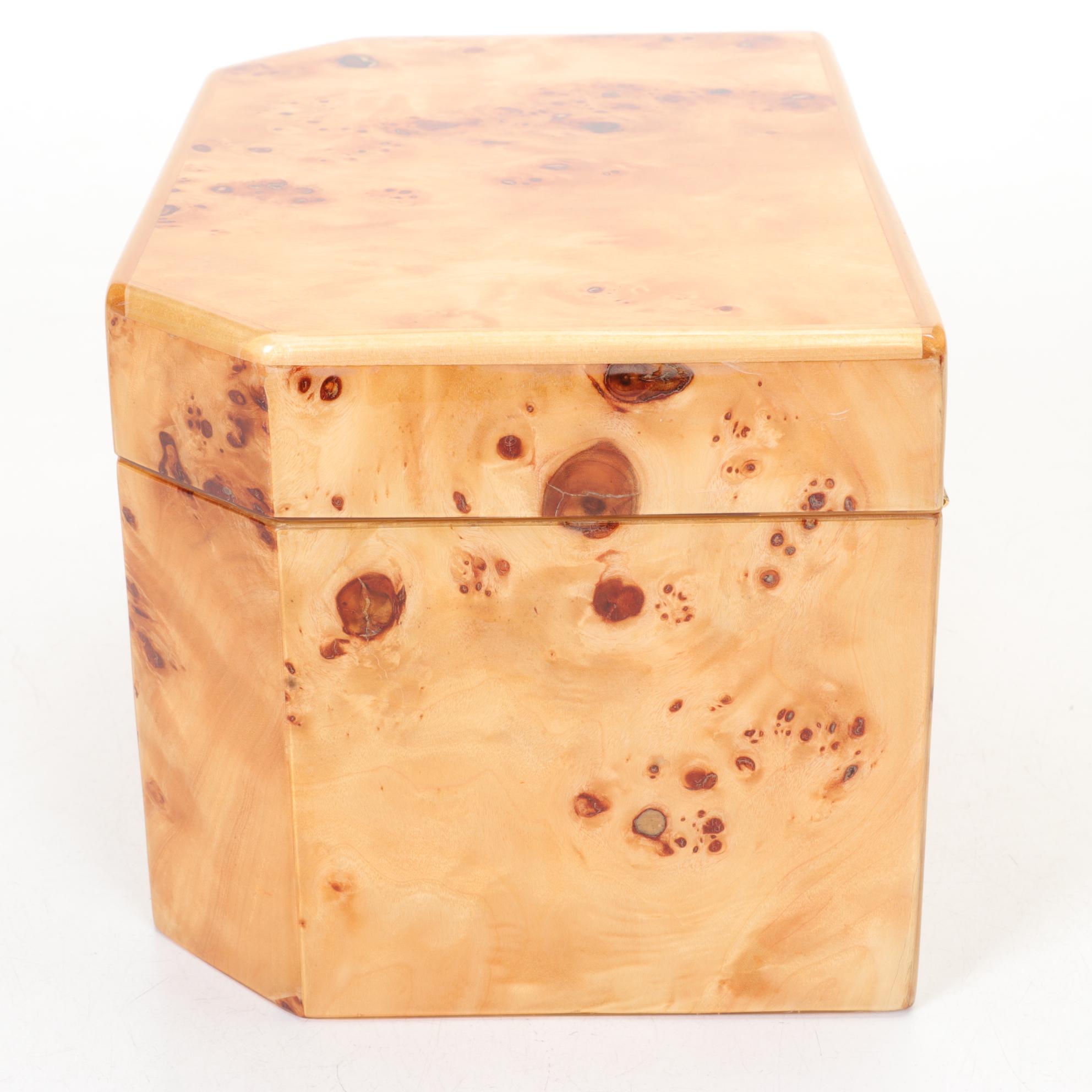 Burl Wood Jewelry Box, 21st Century