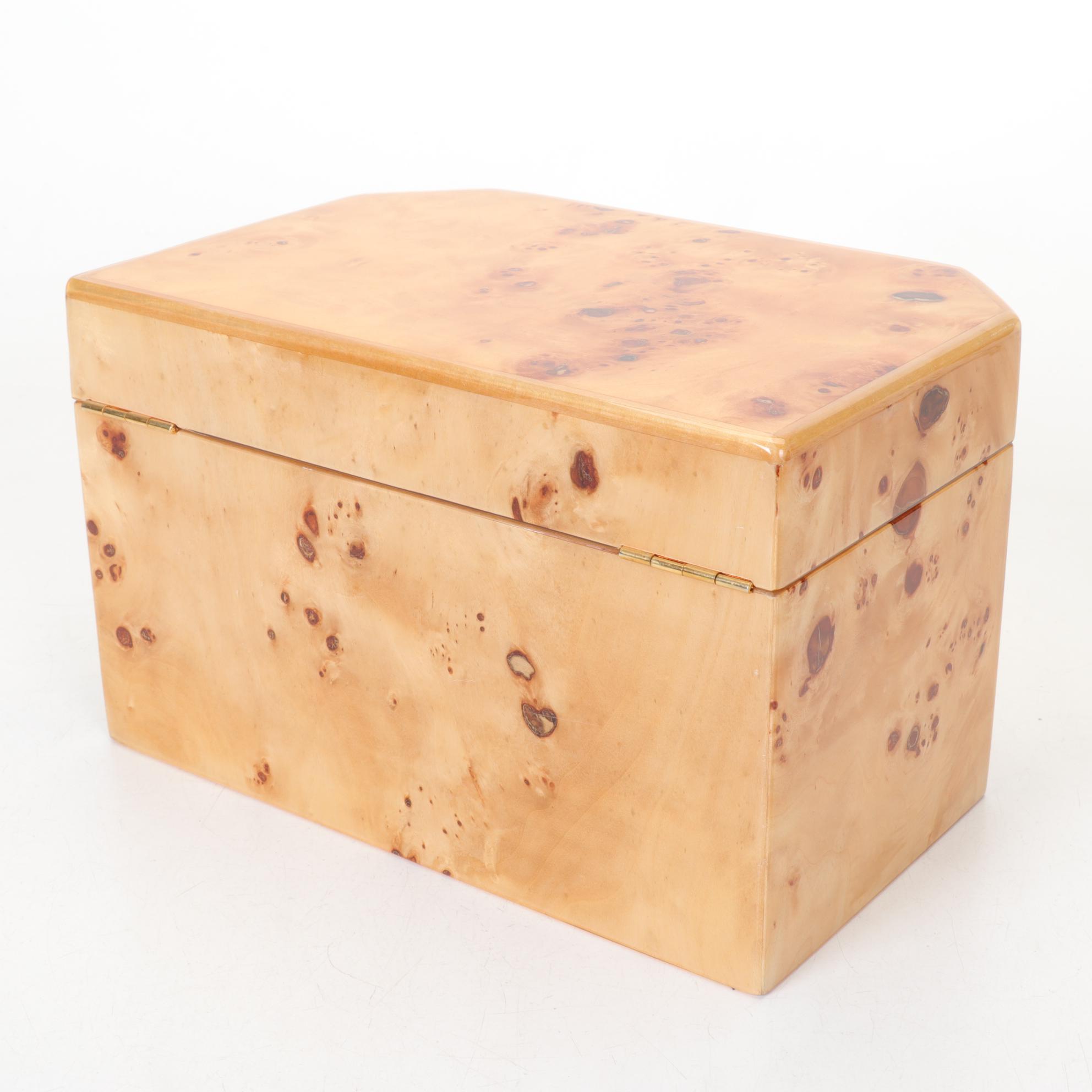 Burl Wood Jewelry Box, 21st Century