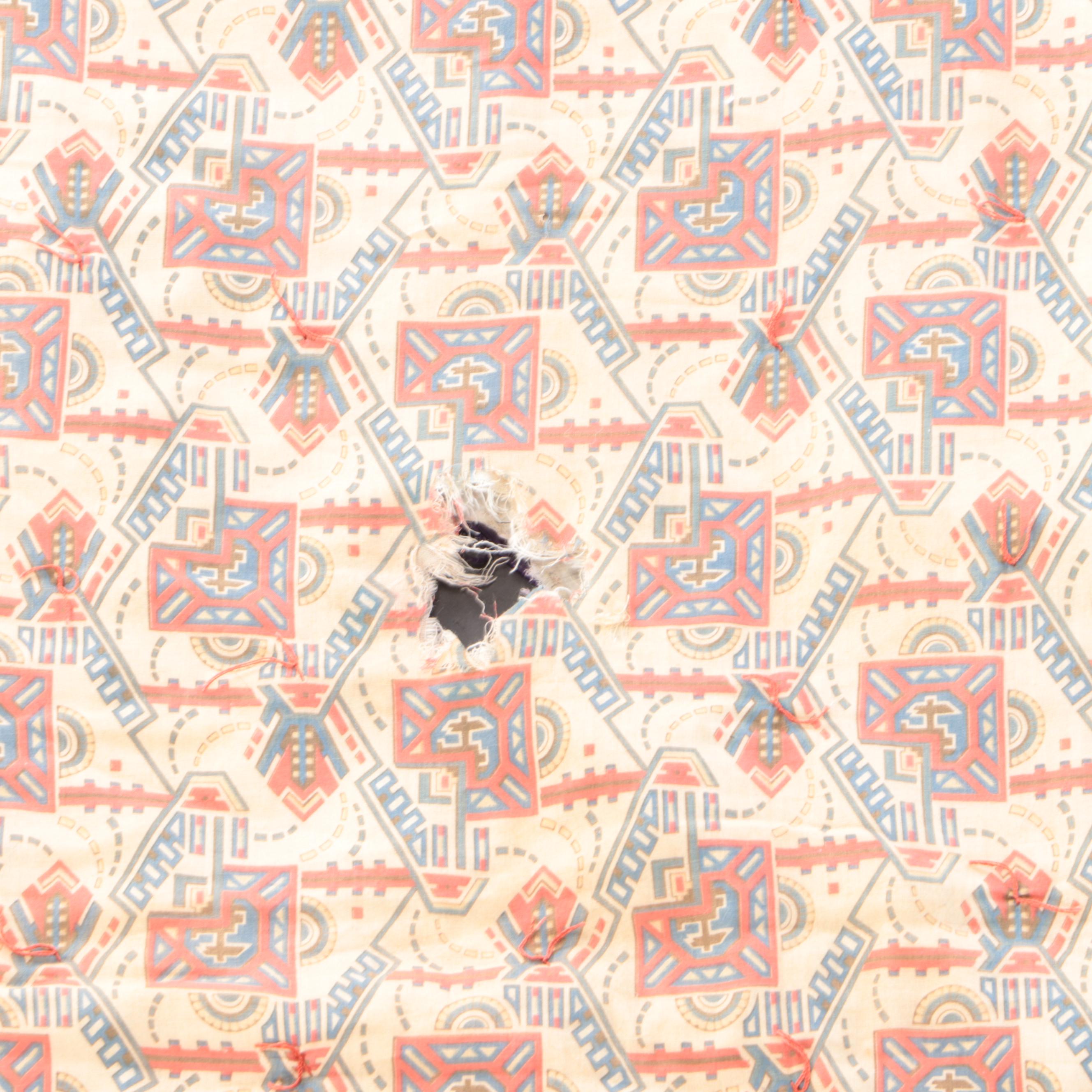 Hand-Pieced and Tied Velvet Triangles and Hand-Embroidered Crazy Quilt