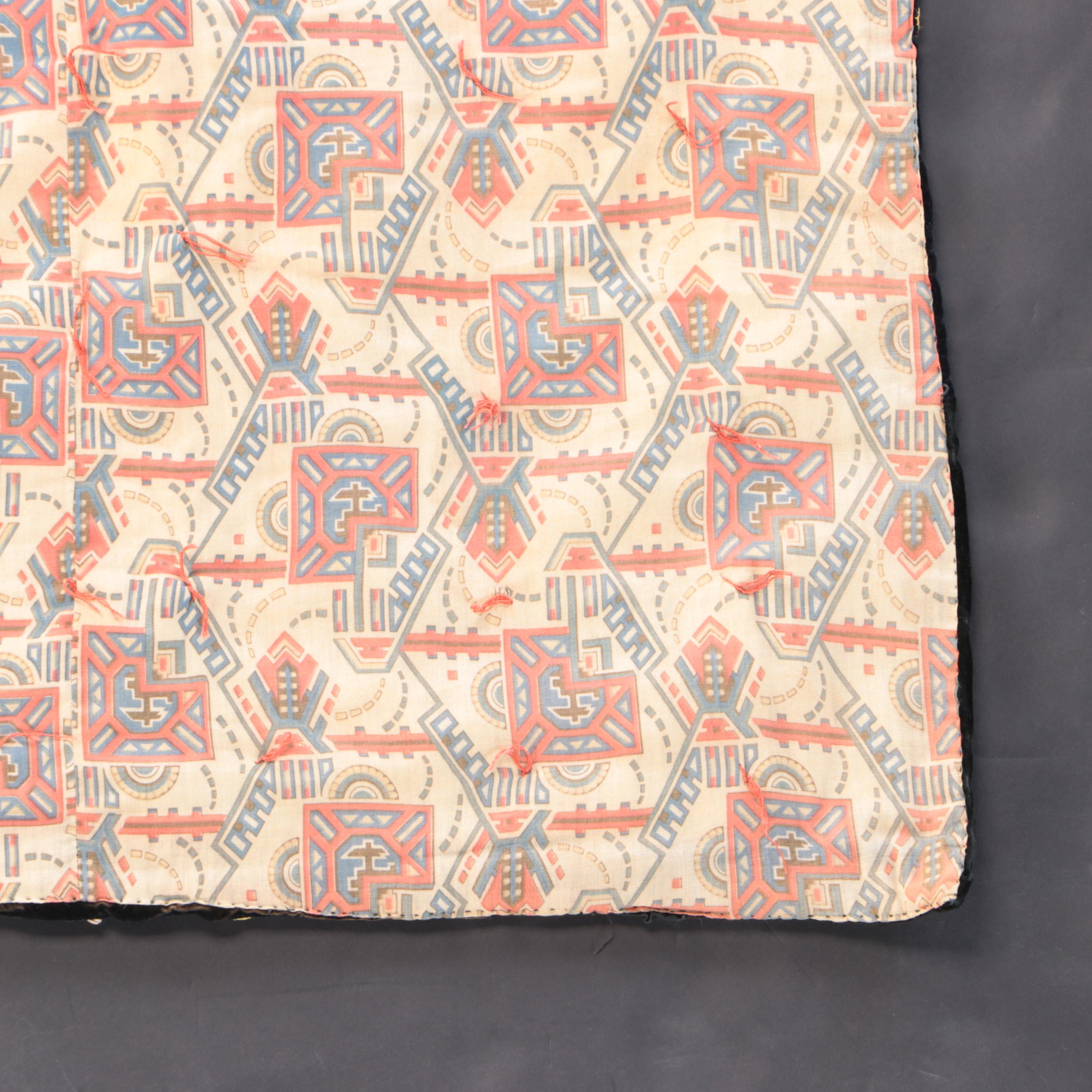 Hand-Pieced and Tied Velvet Triangles and Hand-Embroidered Crazy Quilt