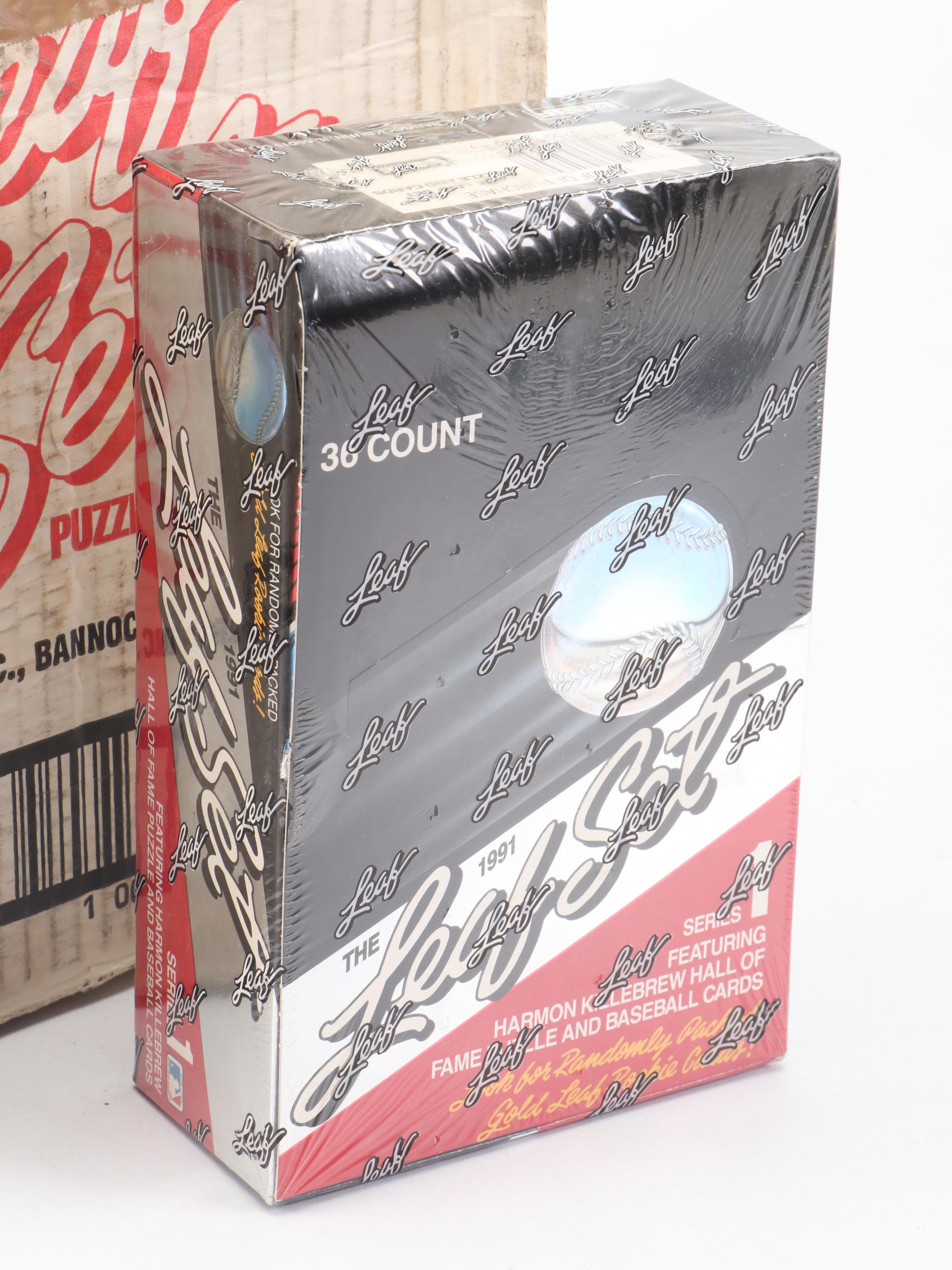 1991 Leaf Series One Sealed Baseball Card Boxes with Open Case