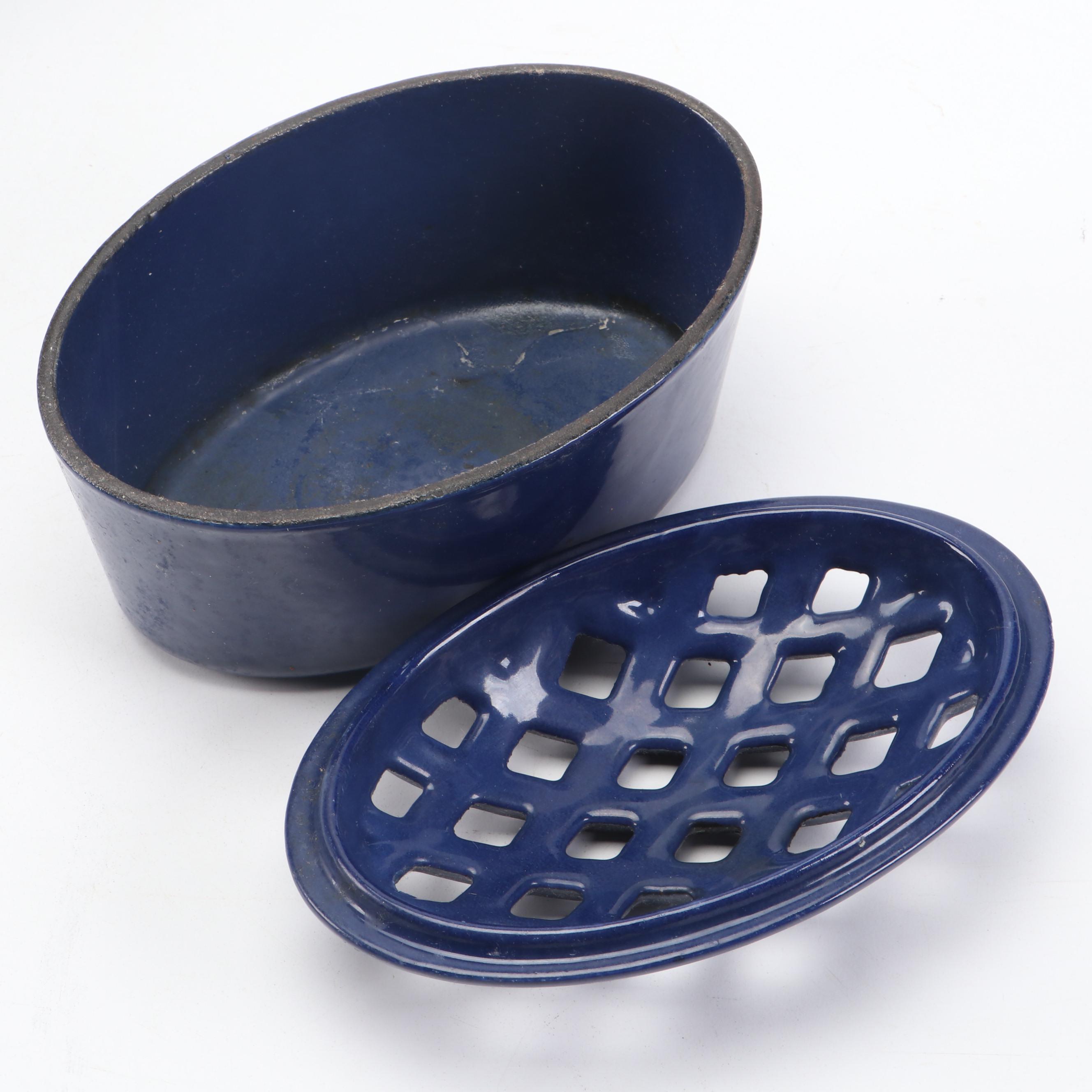 Enameled Cast Iron Dutch Oven and Wood Stove Steamer