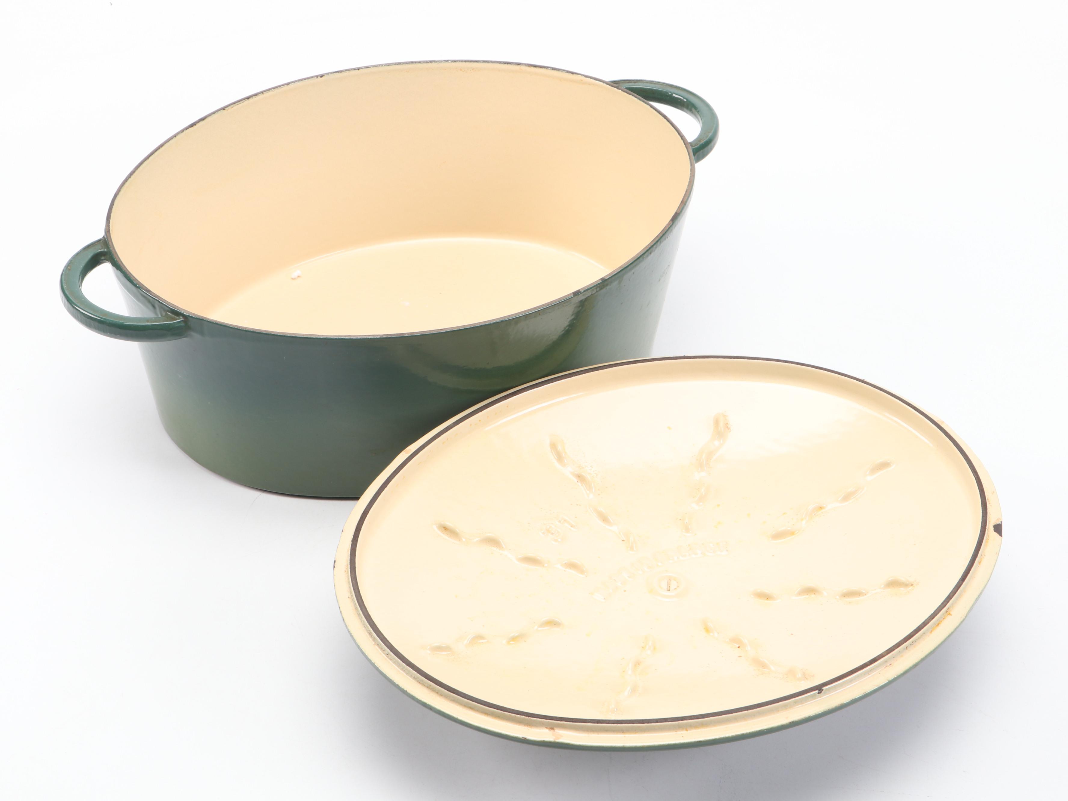 Enameled Cast Iron Dutch Oven and Wood Stove Steamer