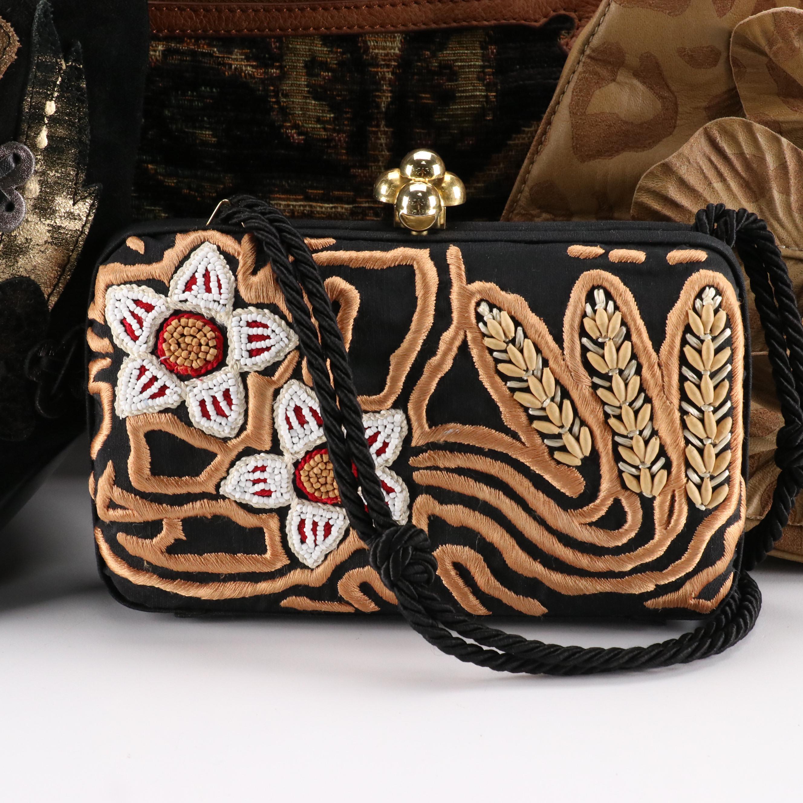 Anne Fontaine Handbag in Goatskin, Isabella Fiore Tapestry Shoulder Bag and More