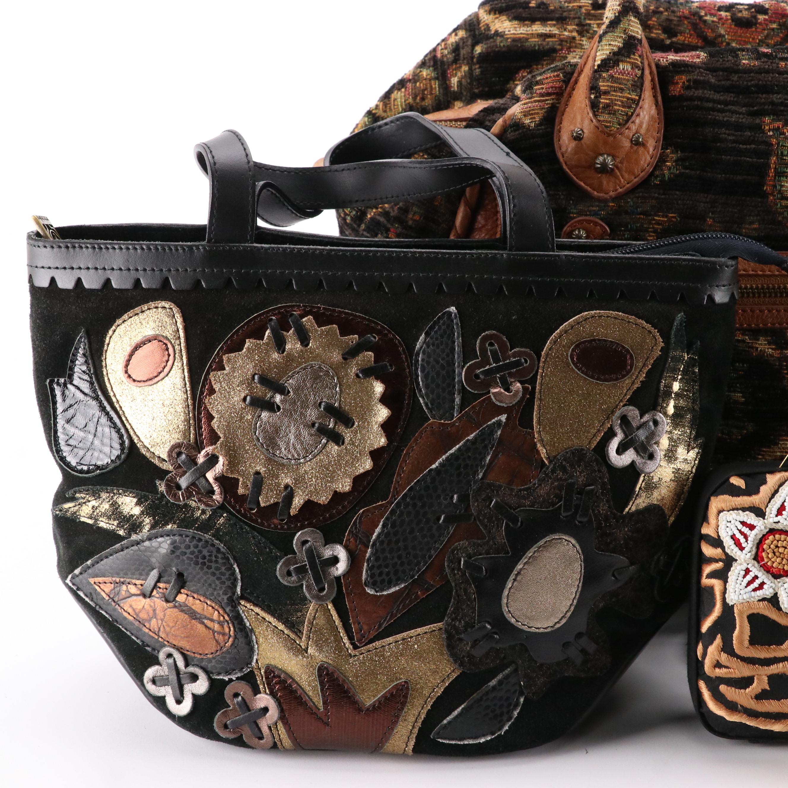 Anne Fontaine Handbag in Goatskin, Isabella Fiore Tapestry Shoulder Bag and More