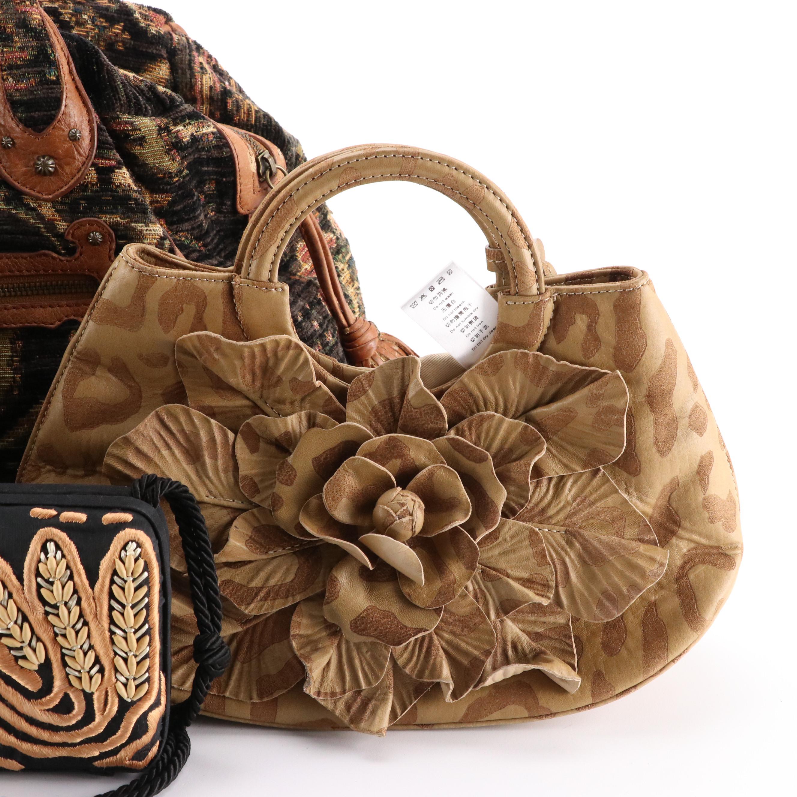 Anne Fontaine Handbag in Goatskin, Isabella Fiore Tapestry Shoulder Bag and More