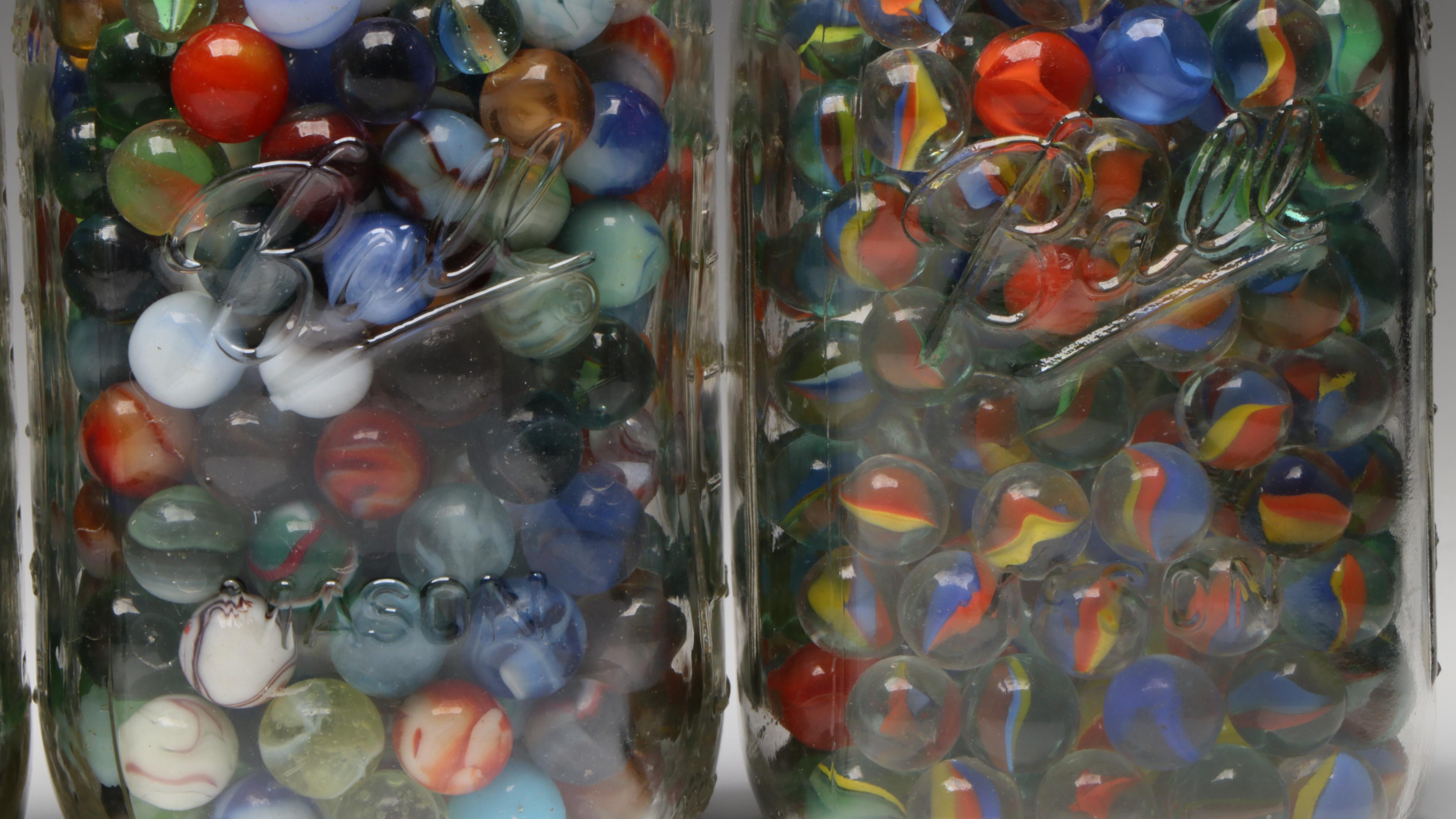 Clay, Swirlies, Cat-Eyes, Clearies, and More Machine-Made Glass Marbles