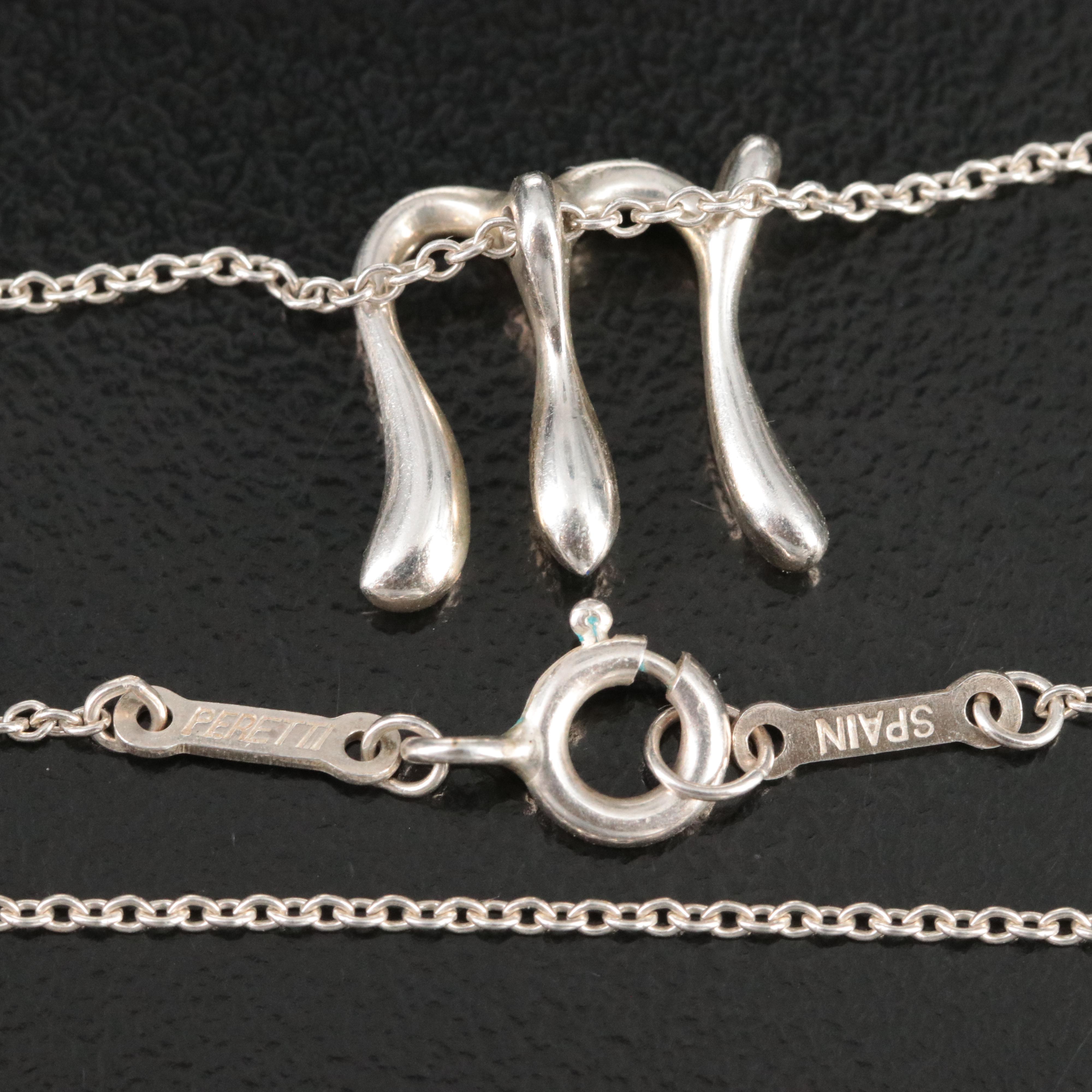 Elsa Peretti for Tiffany & Co. Sterling Alphabet Letter "M" Necklace