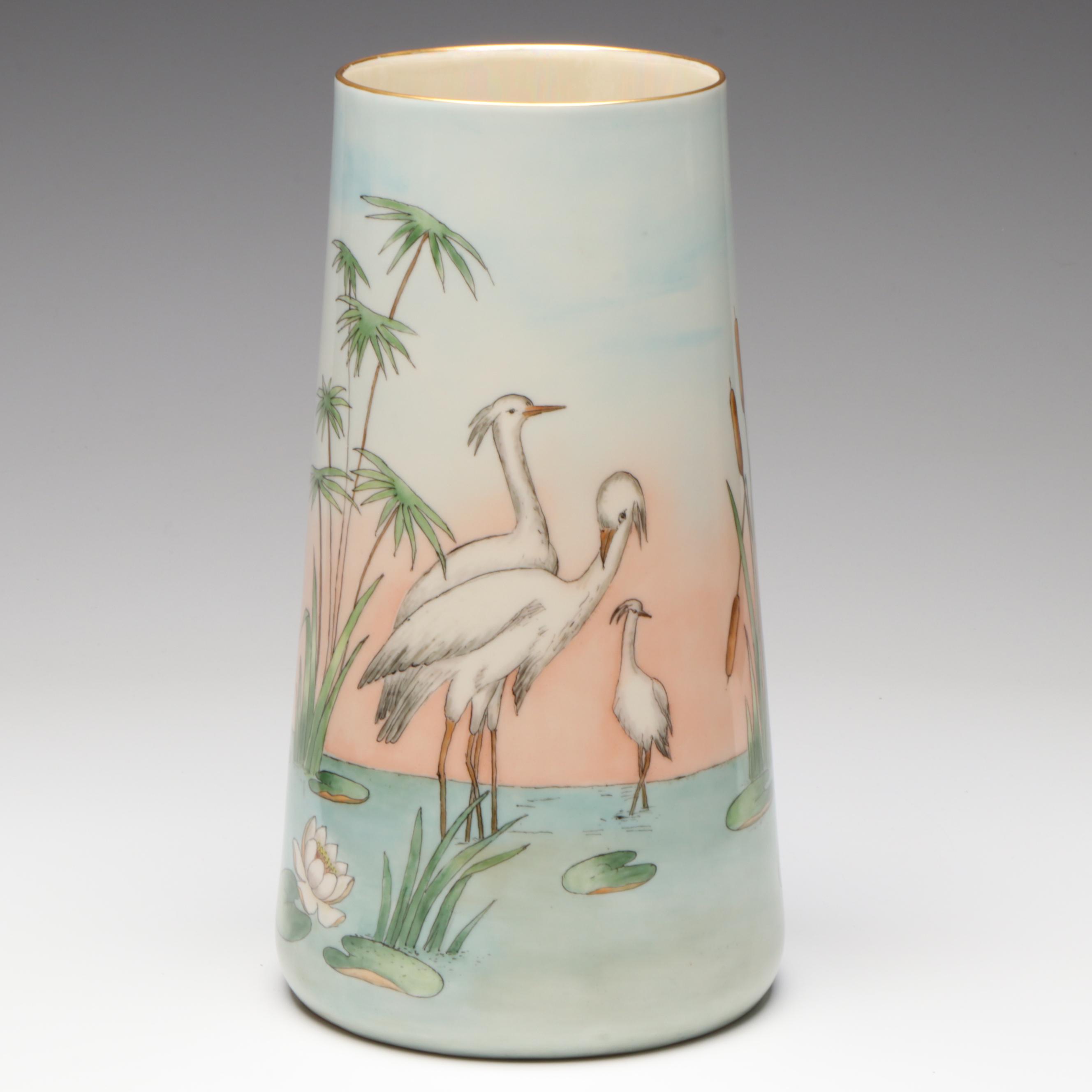 American Belleek Hand-Painted Vase, circa 1919