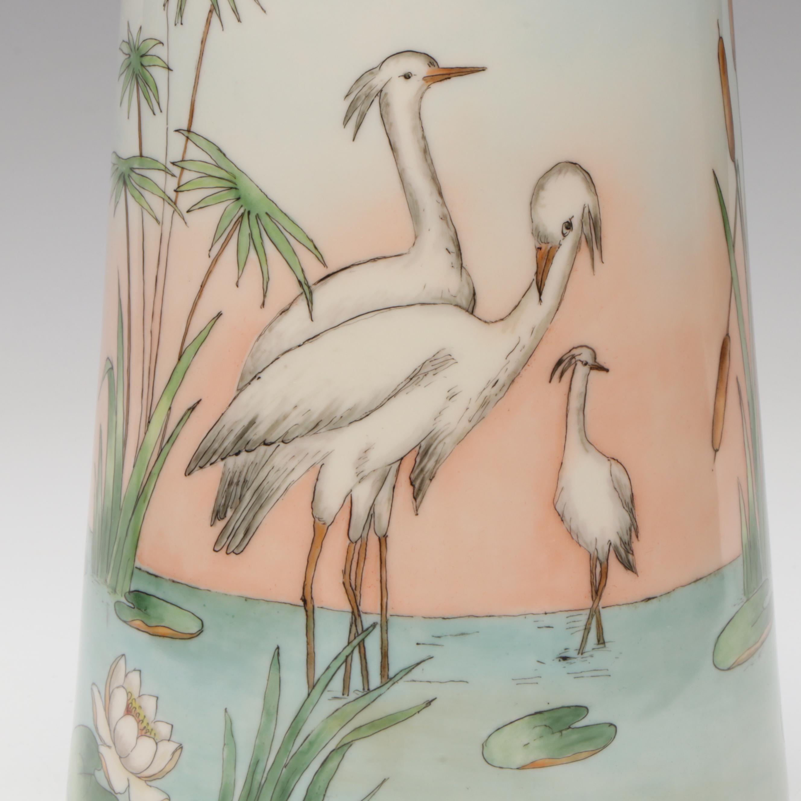 American Belleek Hand-Painted Vase, circa 1919