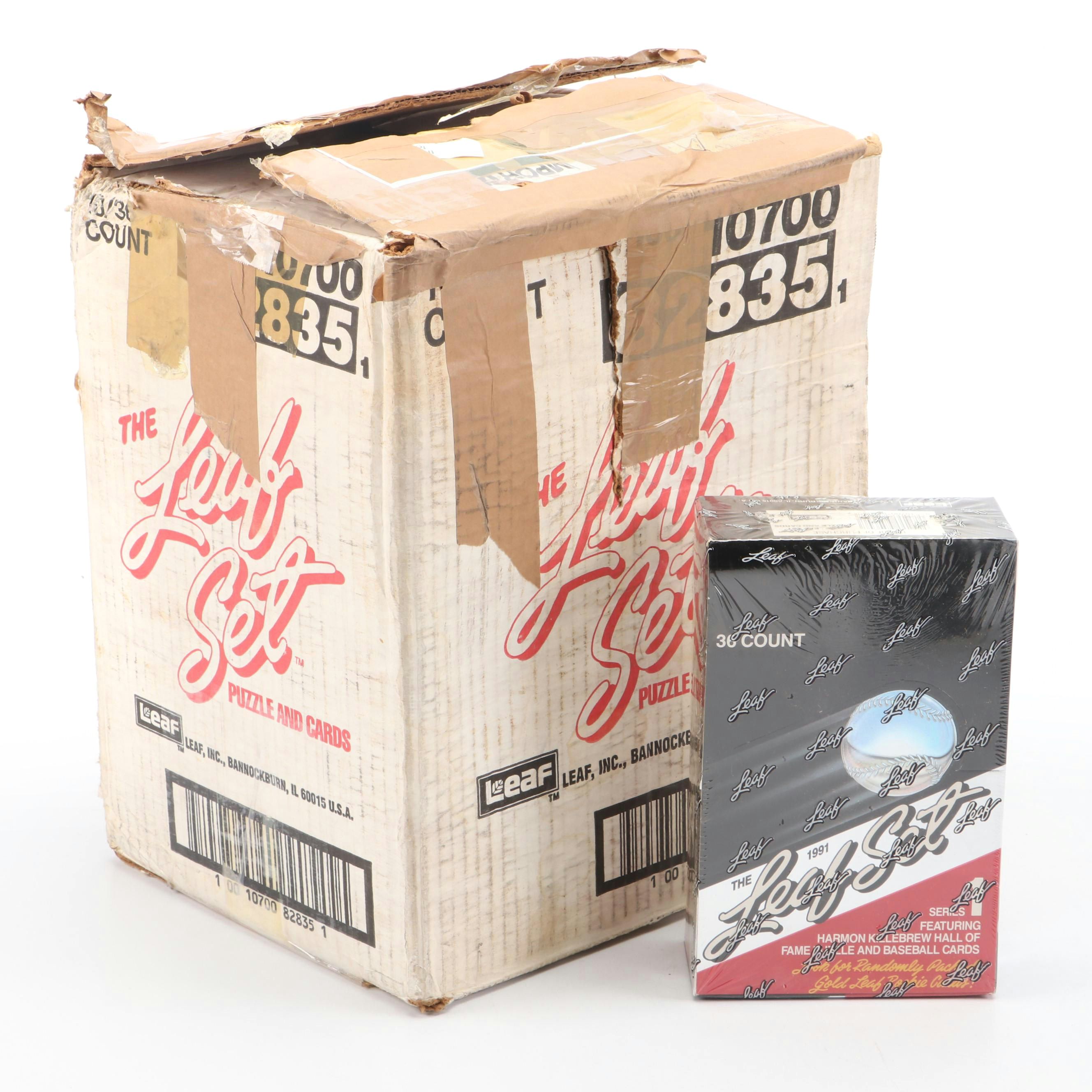 1991 Leaf Series One Sealed Baseball Card Boxes with Open Case