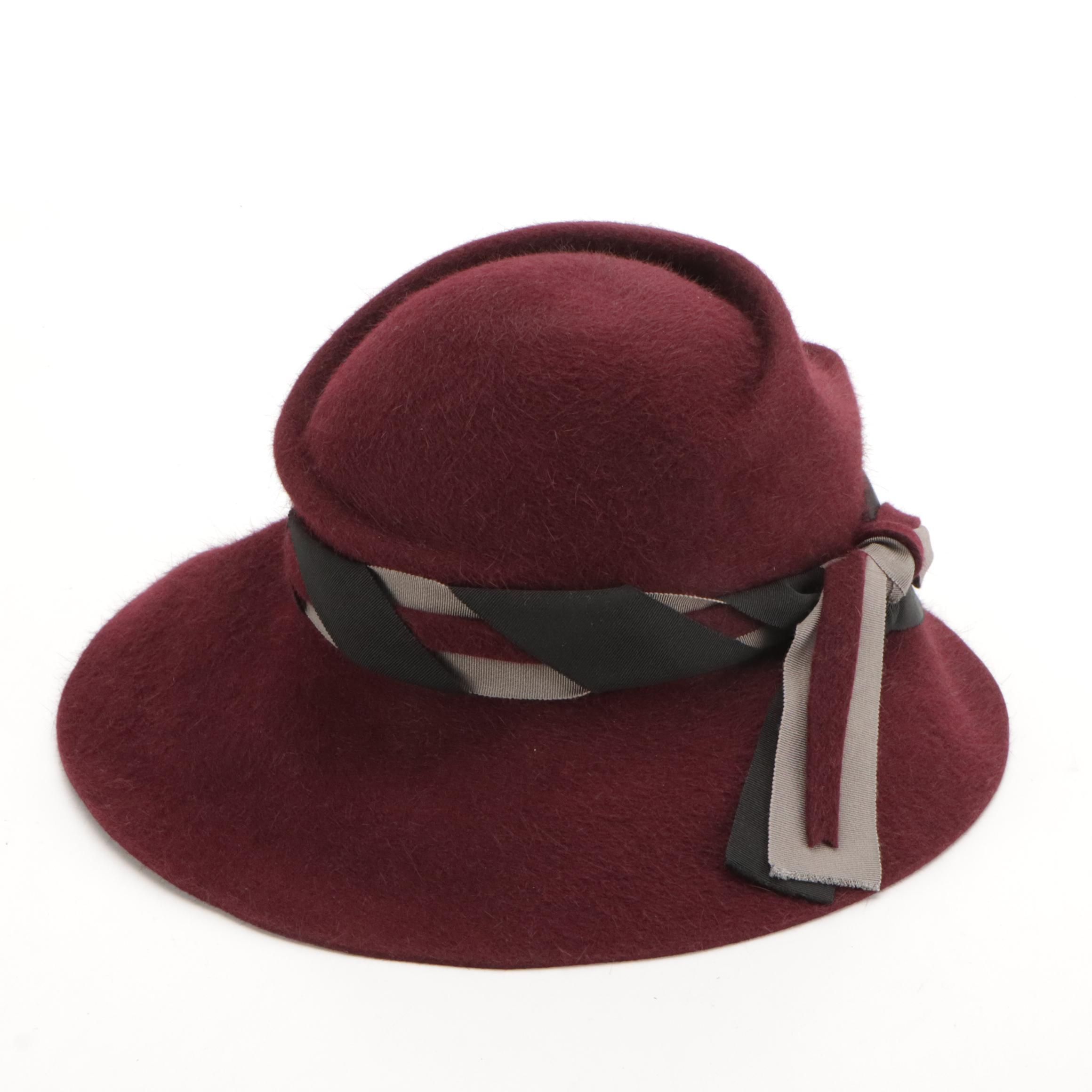 Brenda Lynn Sculpted Fur Felt Wide Brim Hat with Box