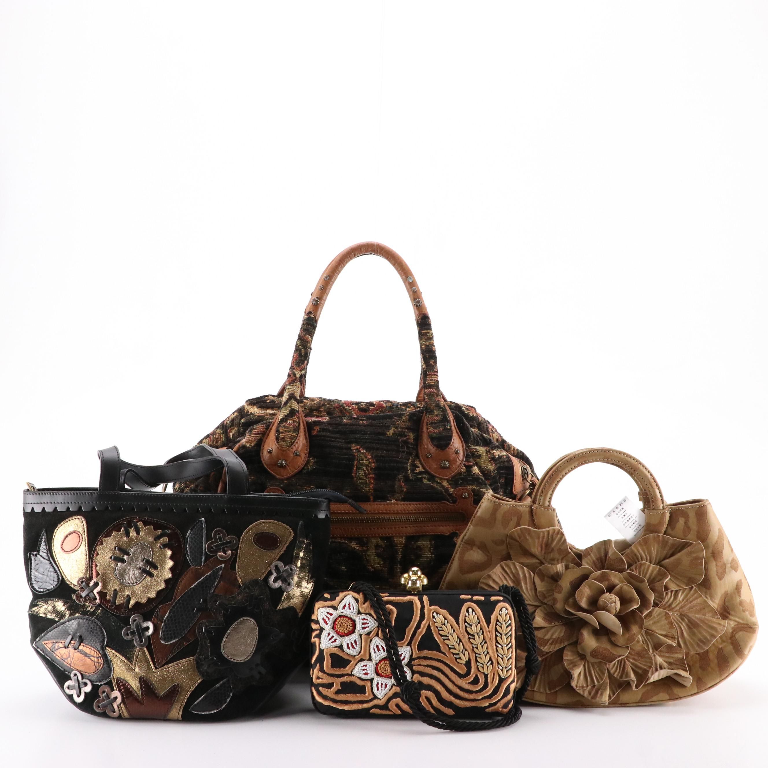Anne Fontaine Handbag in Goatskin, Isabella Fiore Tapestry Shoulder Bag and More