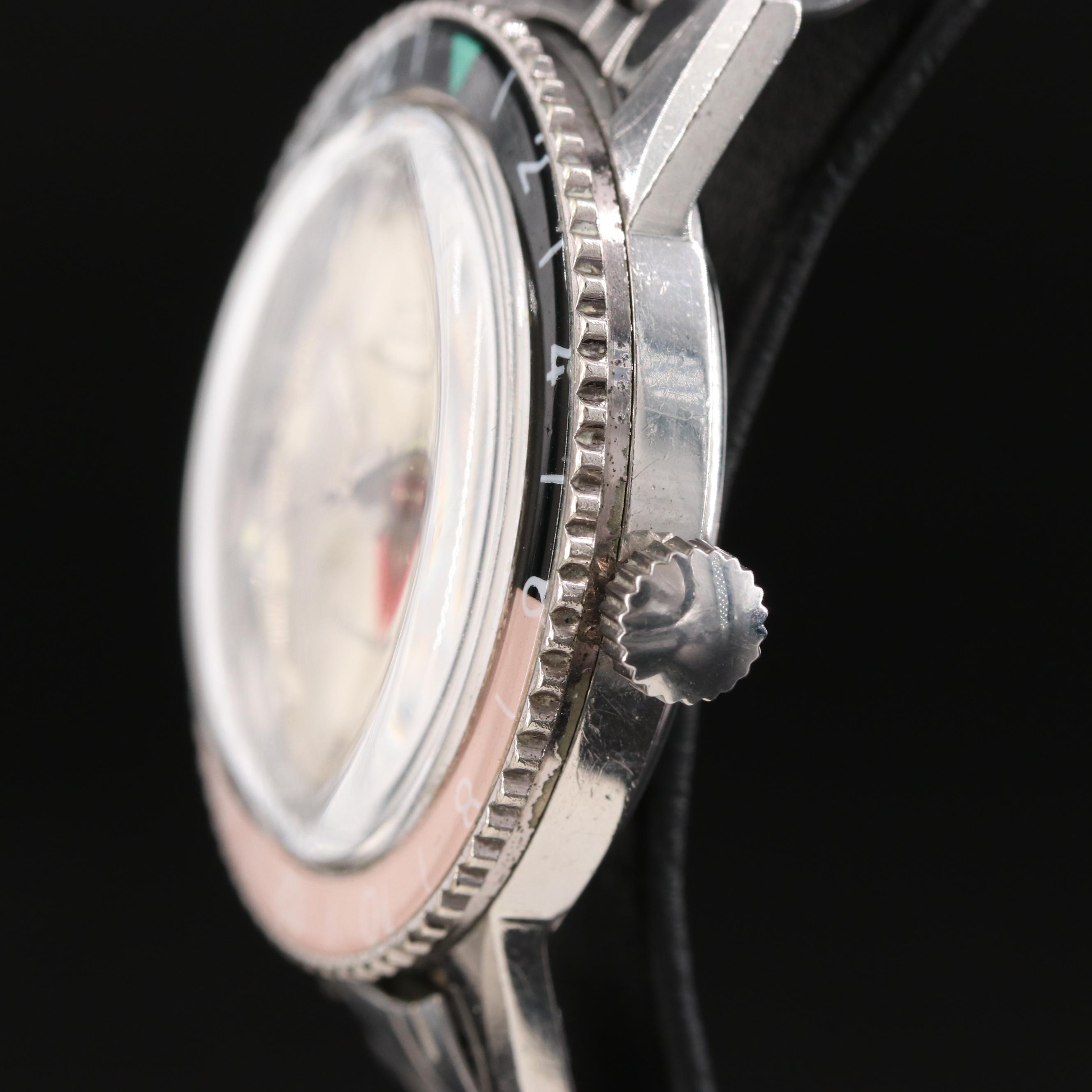 Vintage Zodiac Aerospace GMT Steel Automatic Watch