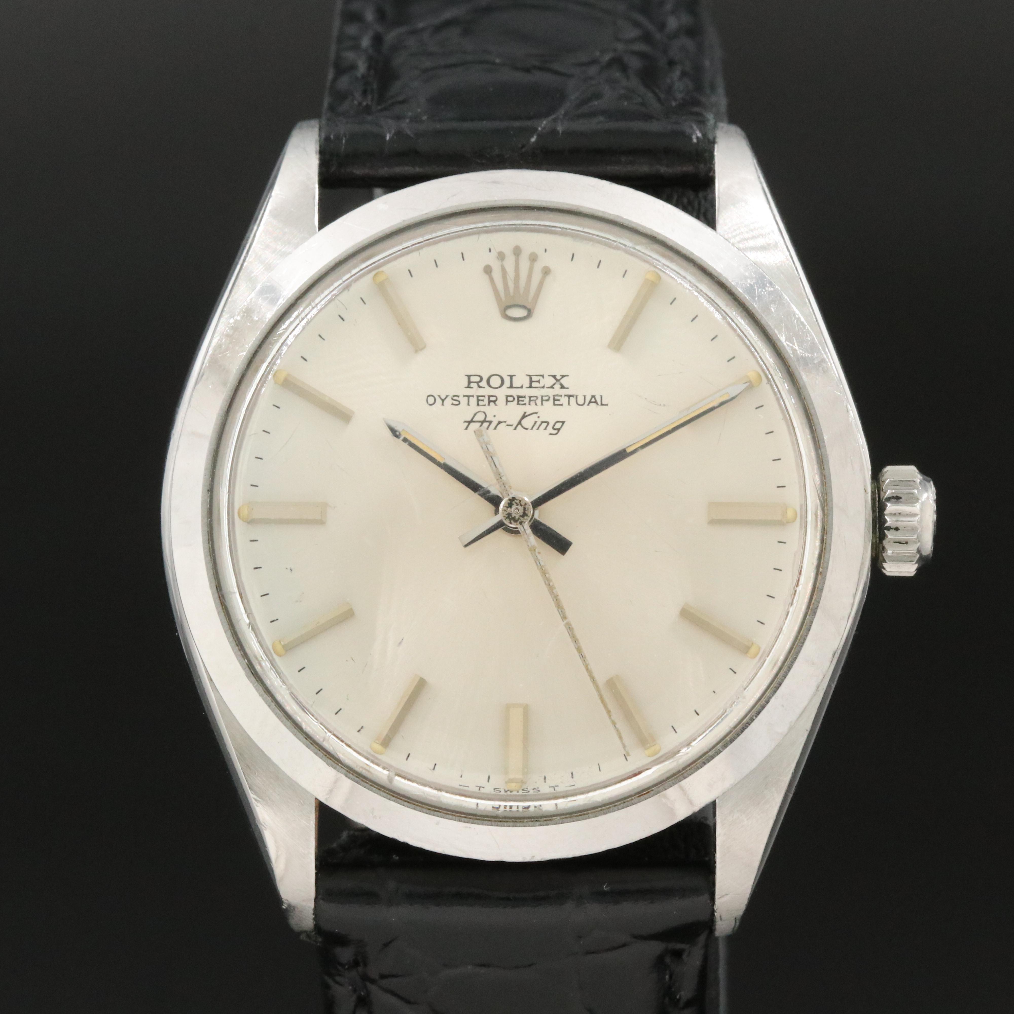 1977 Rolex Air-King 5500 Silver Steel Automatic Watch