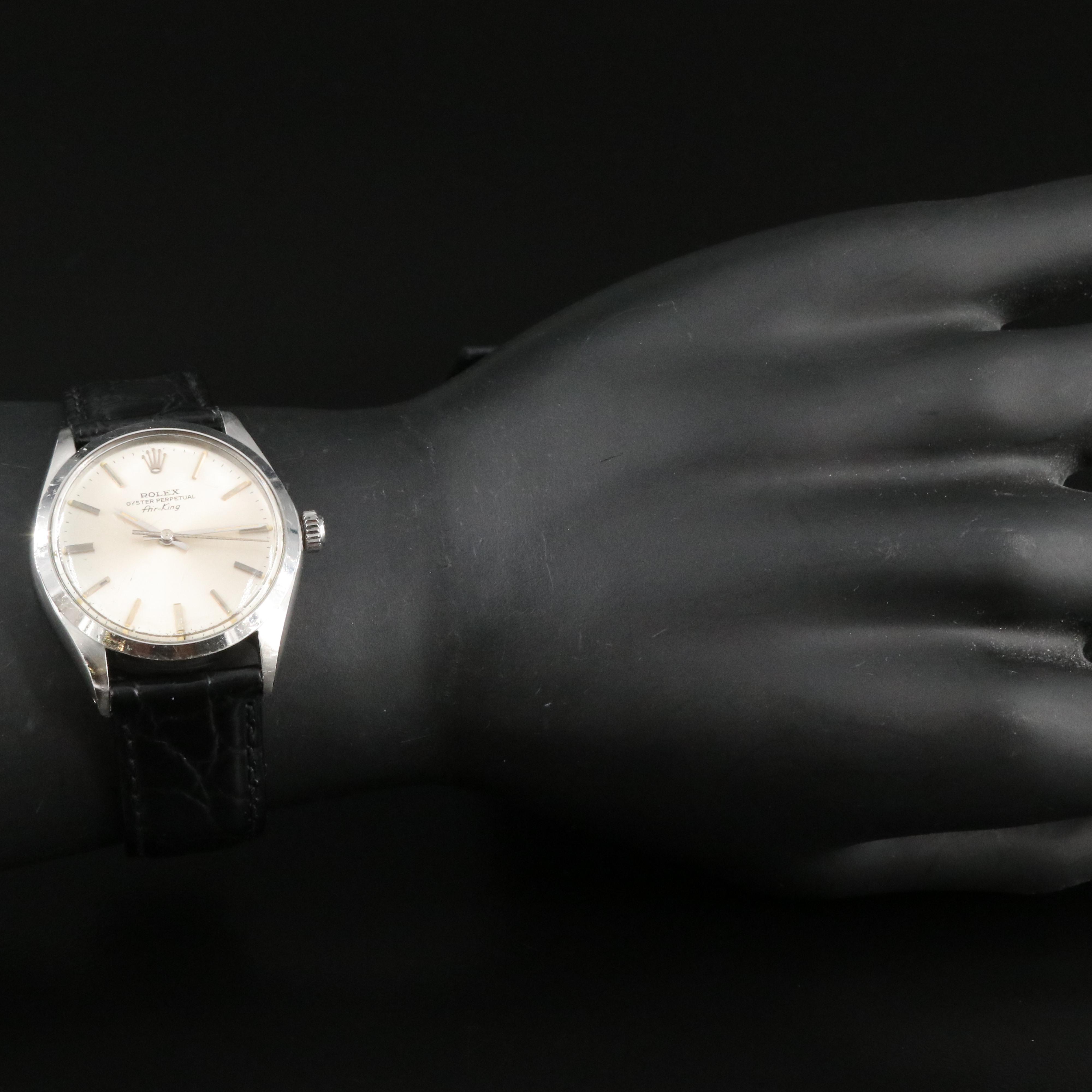 1977 Rolex Air-King 5500 Silver Steel Automatic Watch