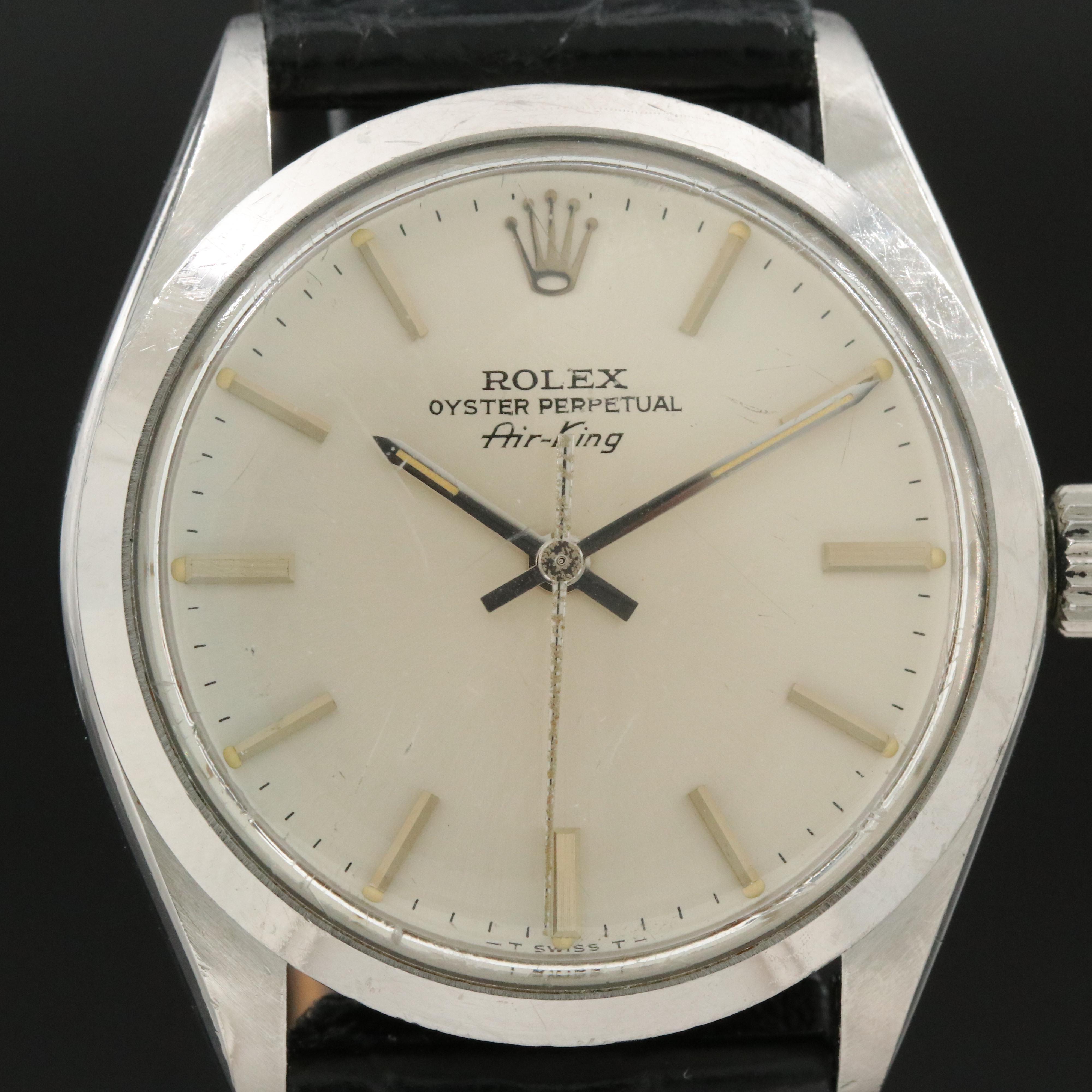 1977 Rolex Air-King 5500 Silver Steel Automatic Watch