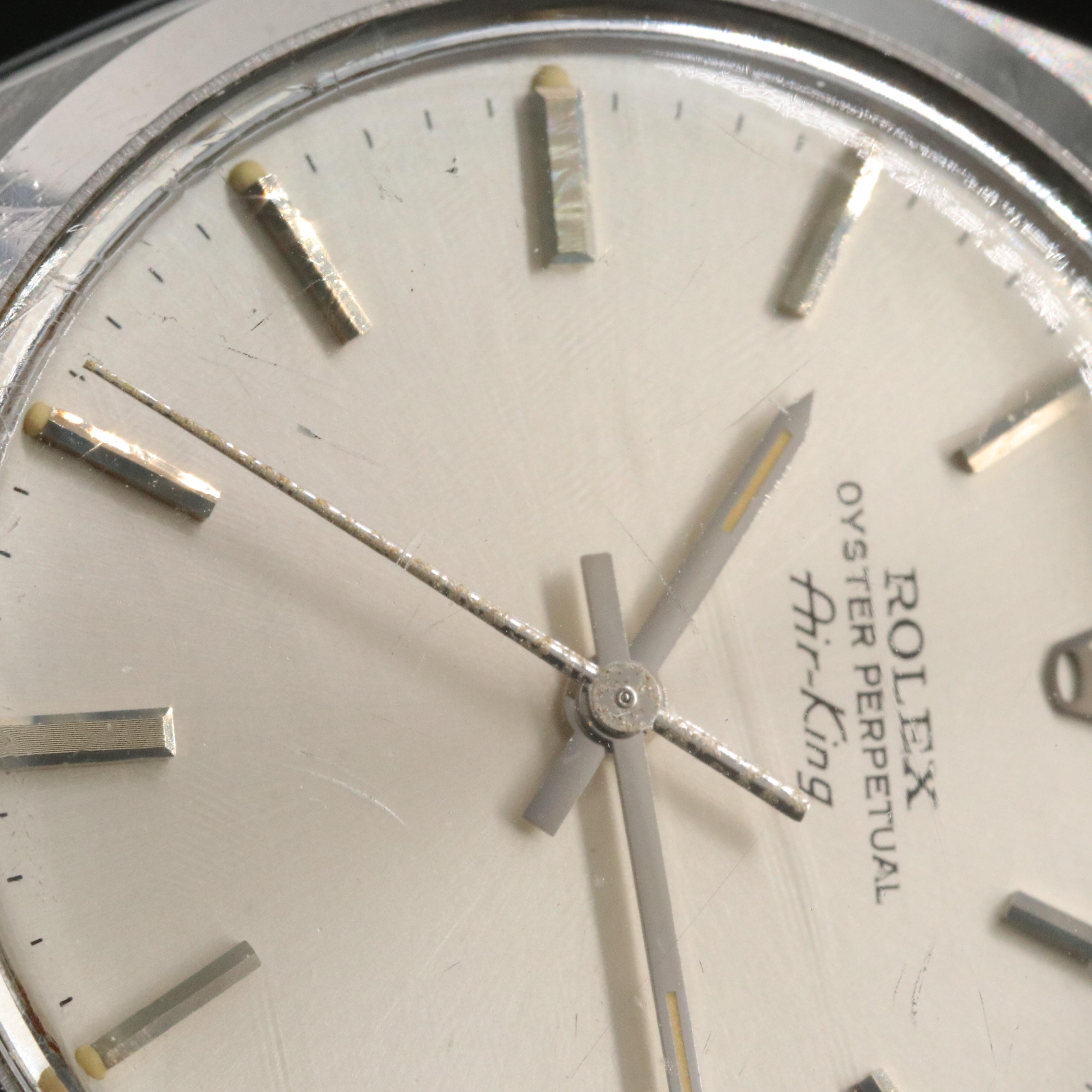 1977 Rolex Air-King 5500 Silver Steel Automatic Watch