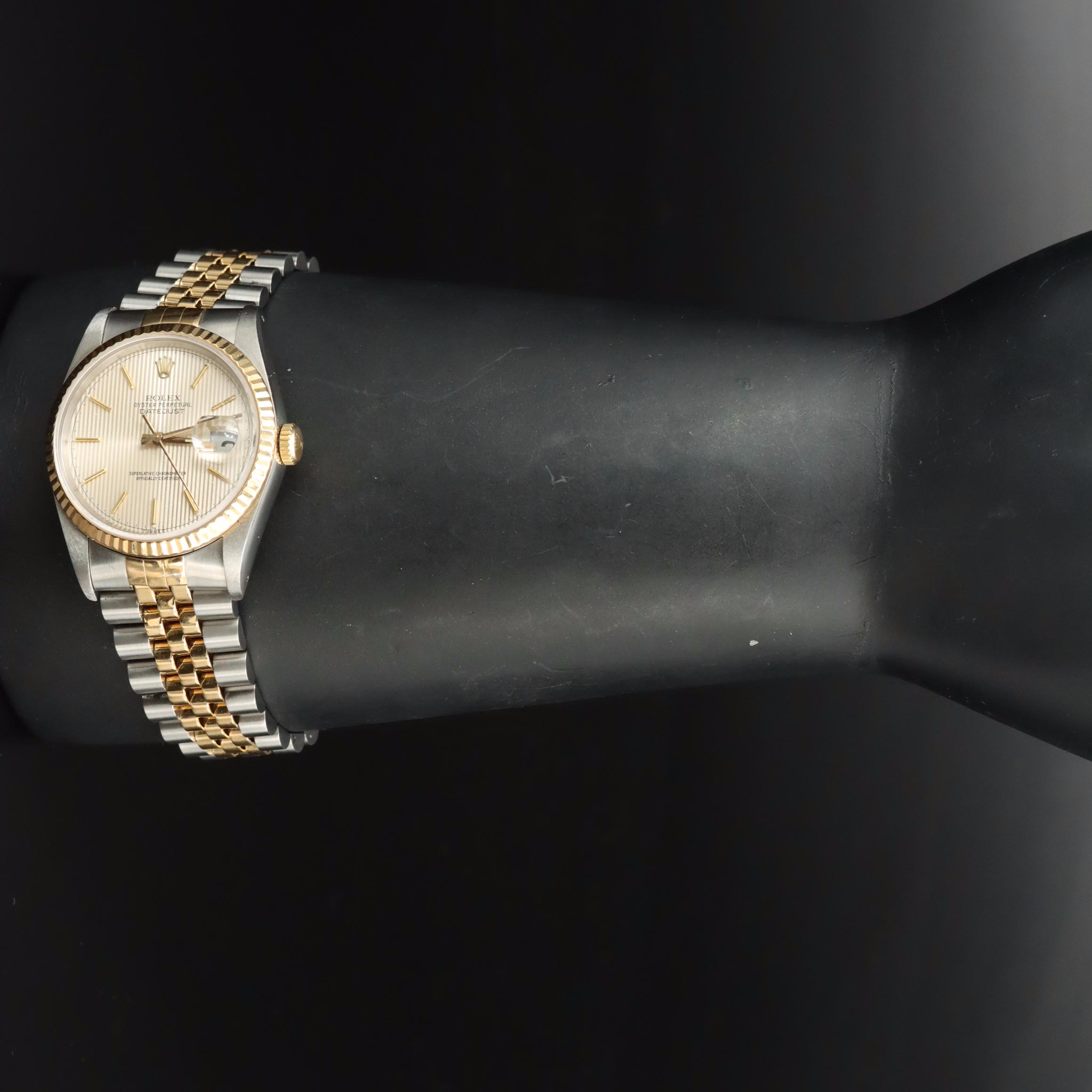 1989 Rolex Tapestry Dial Datejust Watch