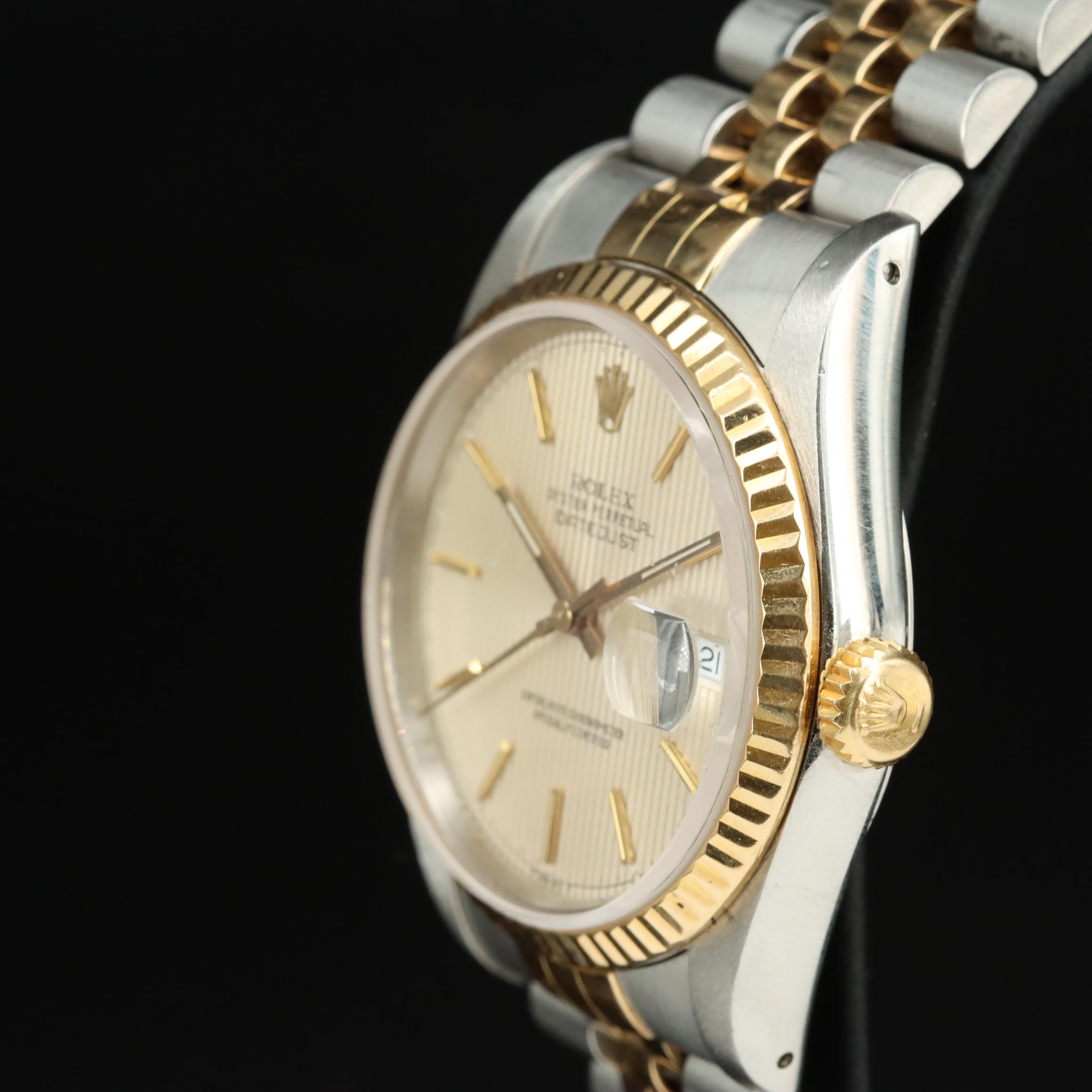 1989 Rolex Tapestry Dial Datejust Watch
