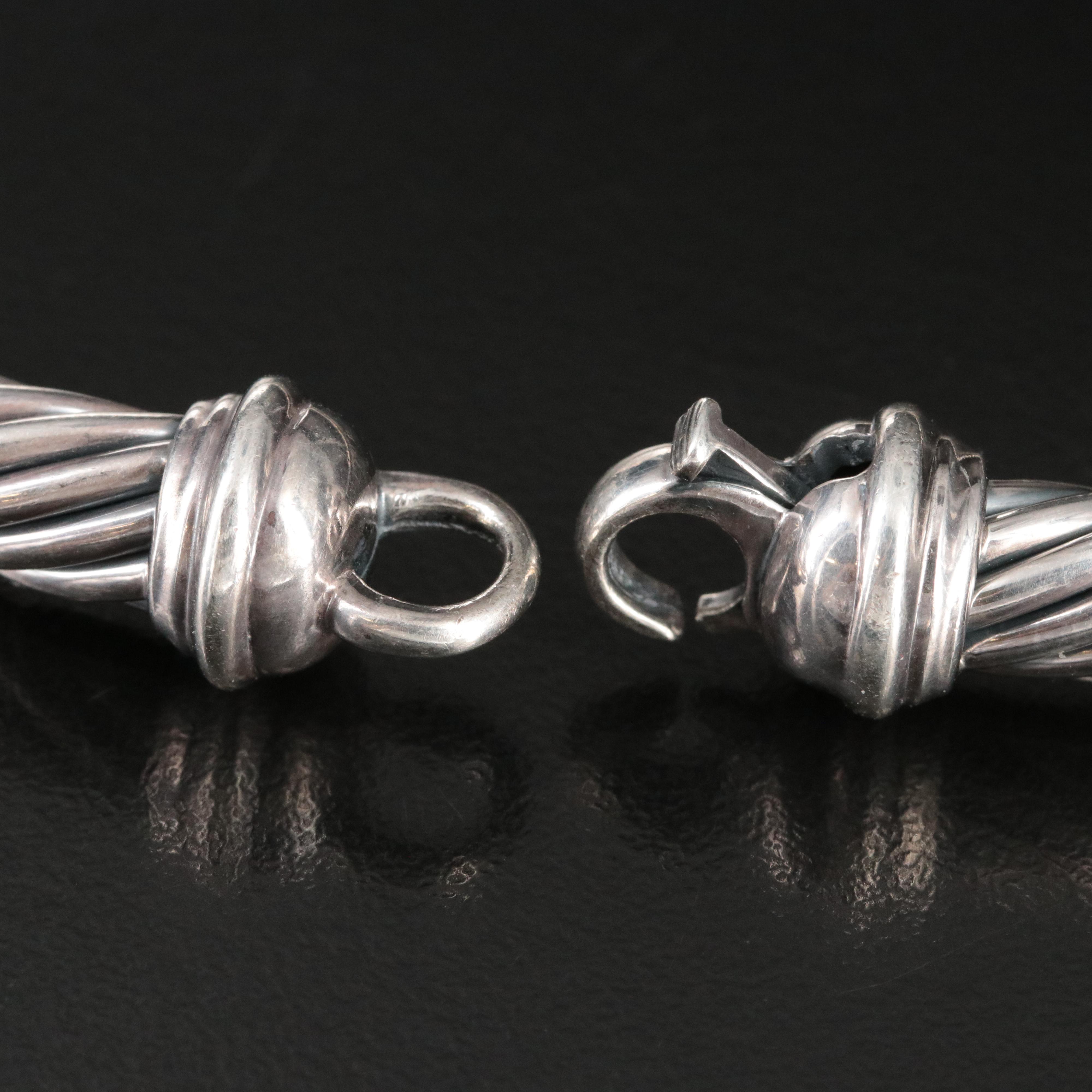 David Yurman Classic Cable Sterling and 14K Choker Necklace