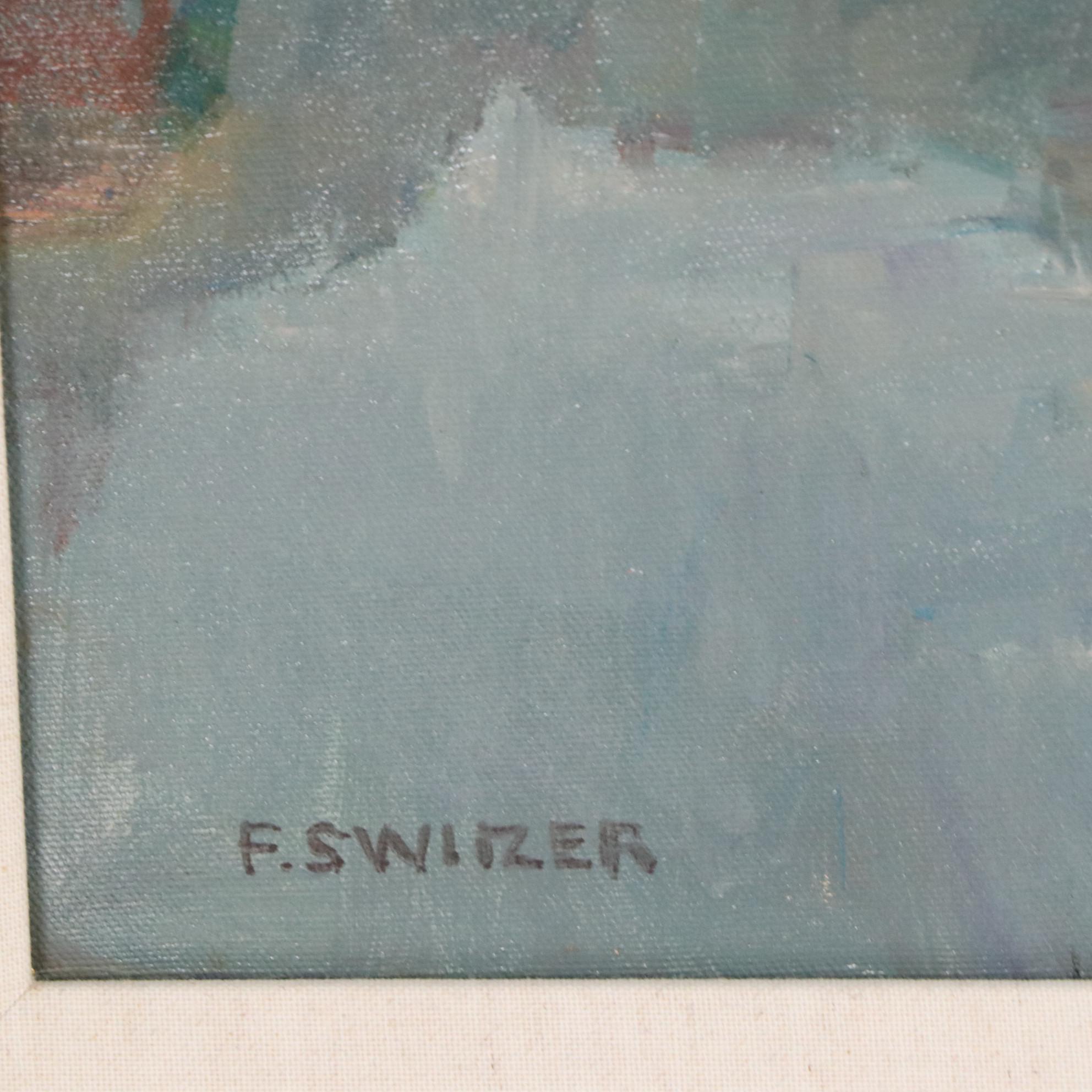 Francis Switzer Oil Landscape Painting With Mountains, 21st Century