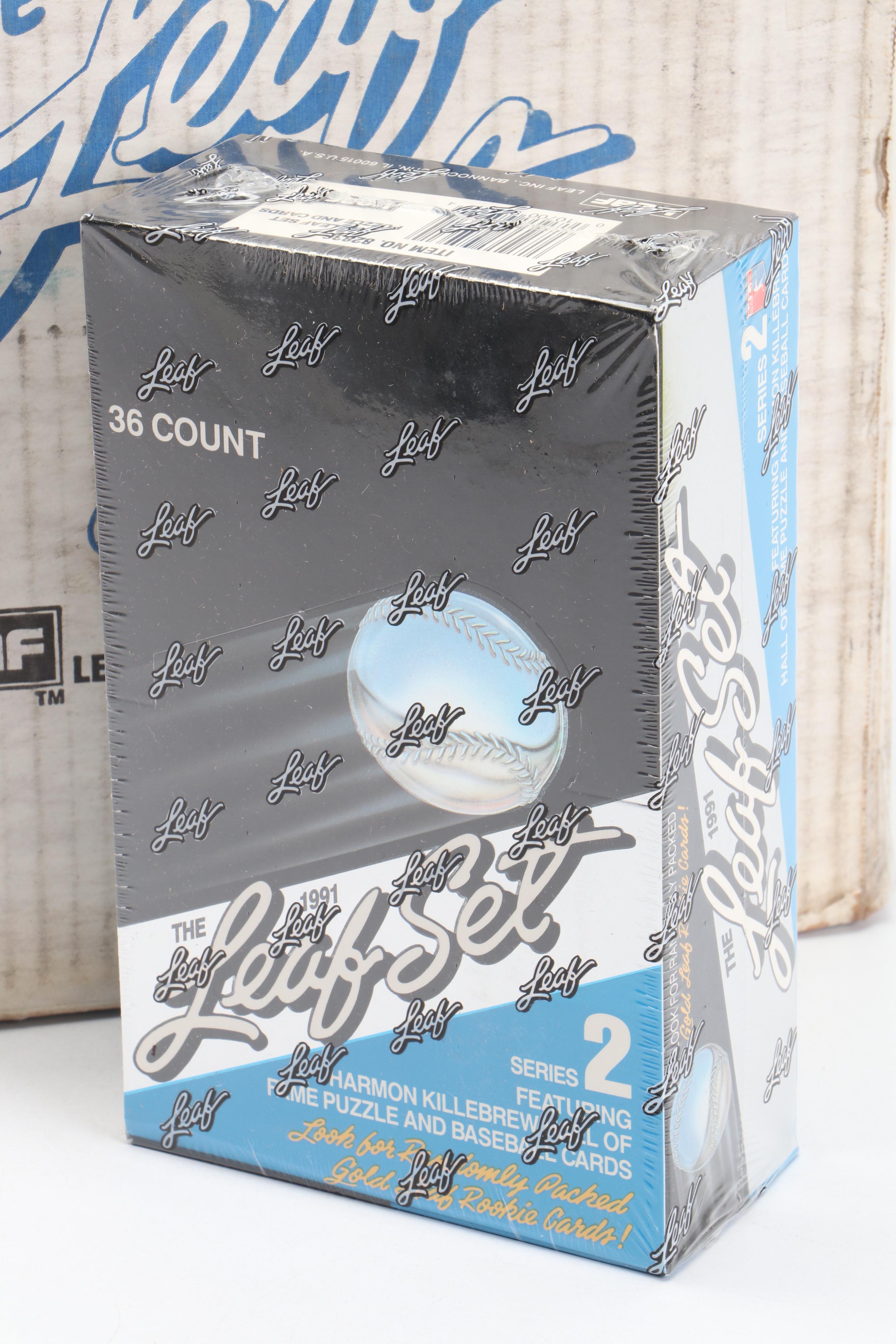 1991 Leaf Series Two Sealed Baseball Card Boxes with Open Case