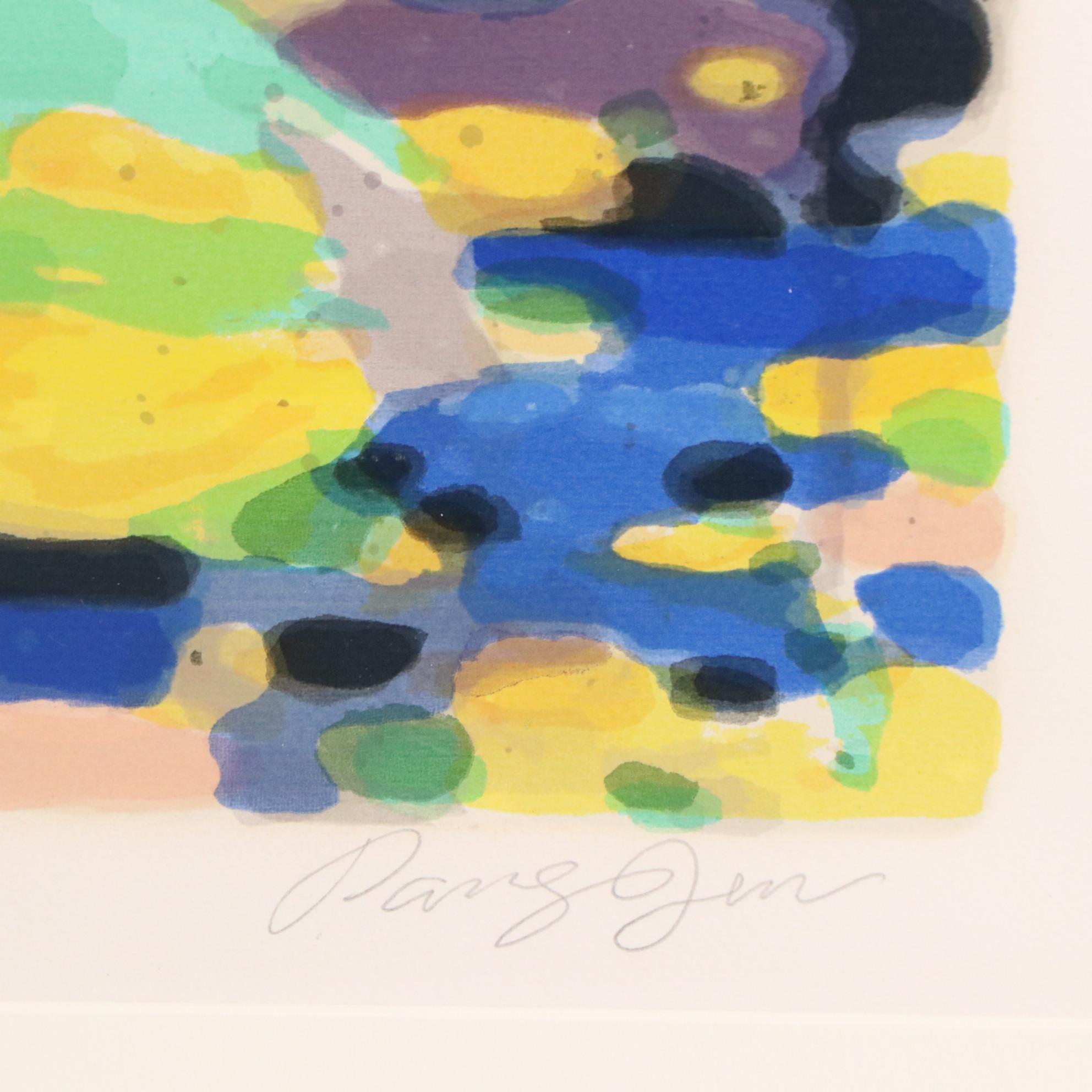 Jen Pang Serigraph "Lavender Lily Pond," 21st Century