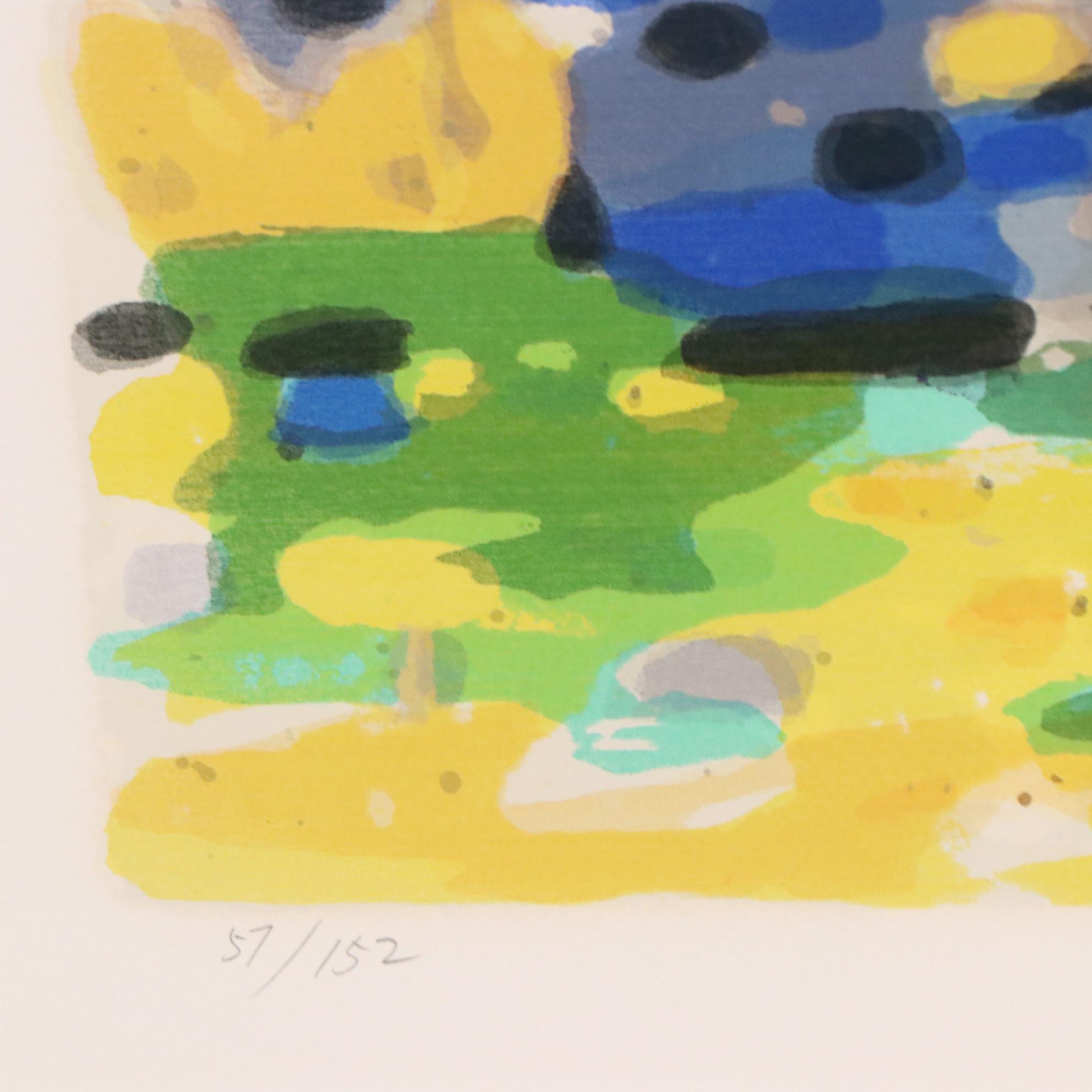 Jen Pang Serigraph "Lavender Lily Pond," 21st Century