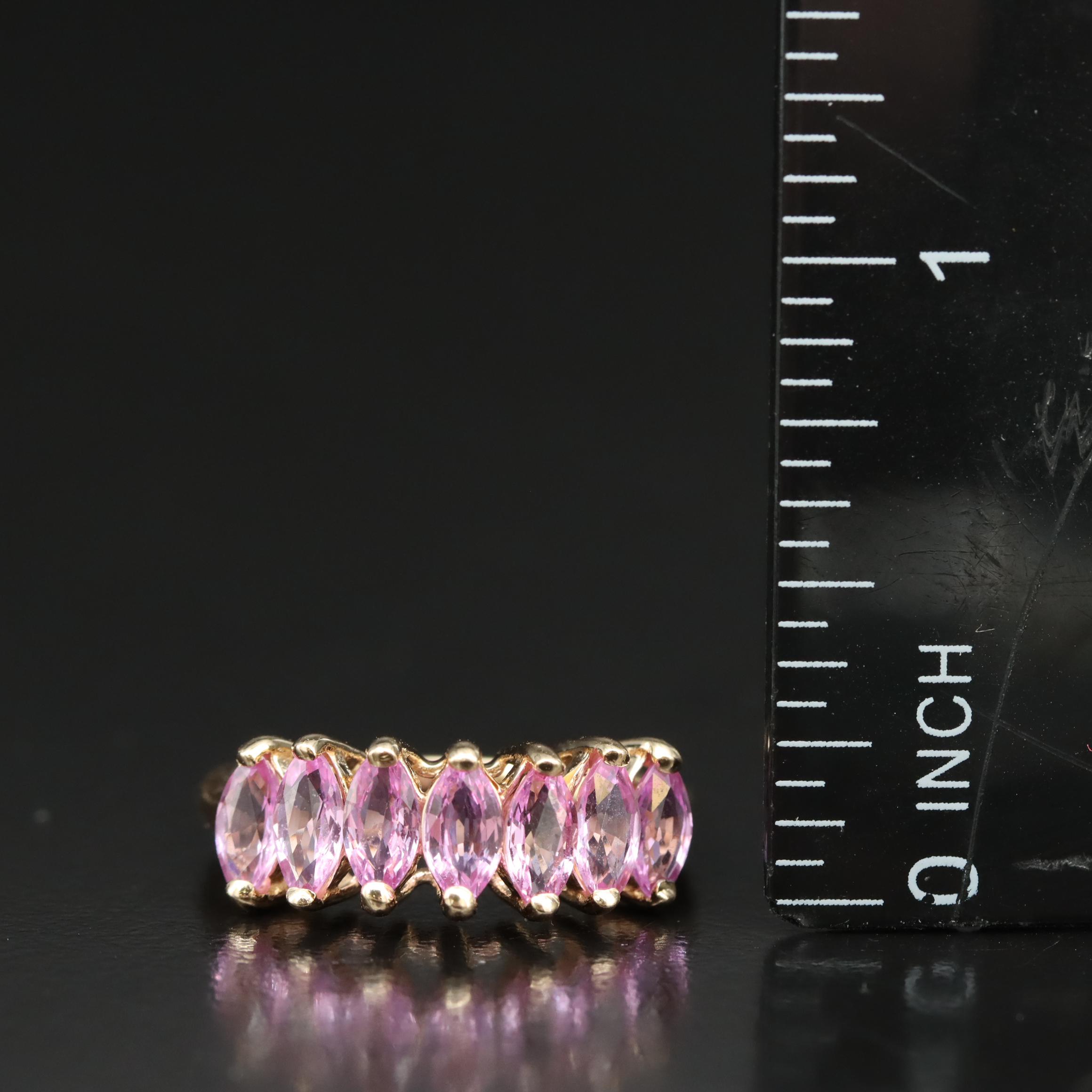 14K Pink Sapphire Pyramid Ring