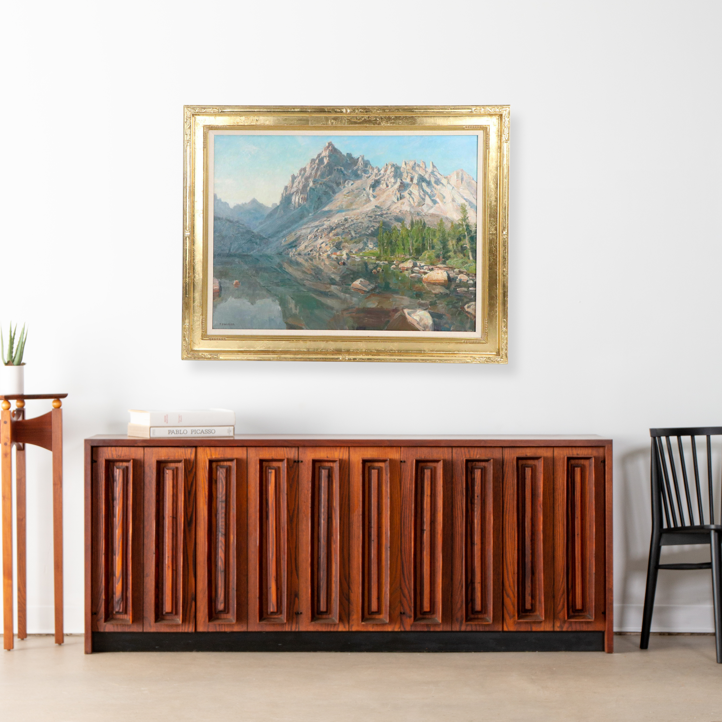 Francis Switzer Oil Landscape Painting With Mountains, 21st Century