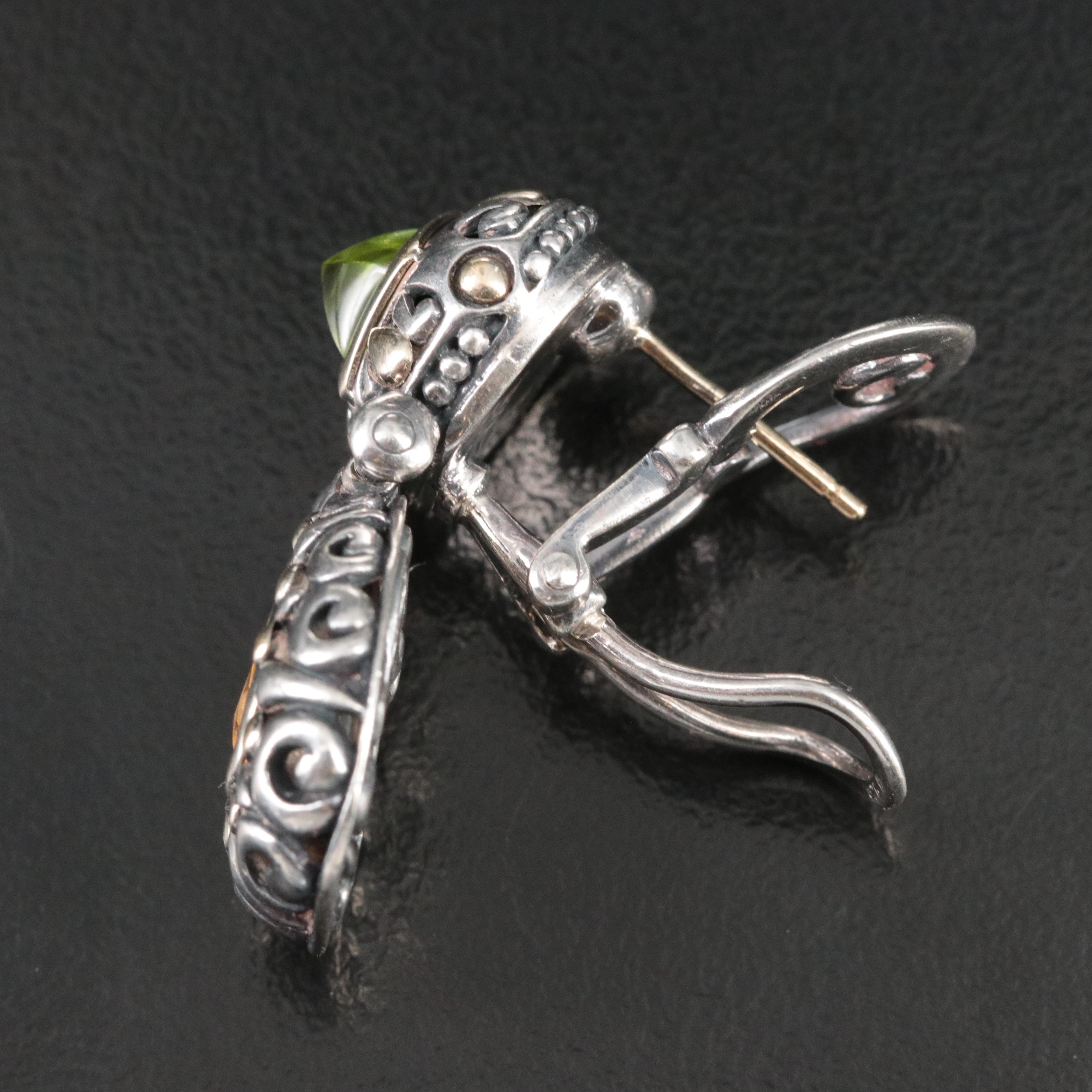 John Hardy Jaisalmer Sterlingo, Peridot and Citrine Earrings with 18K Accents