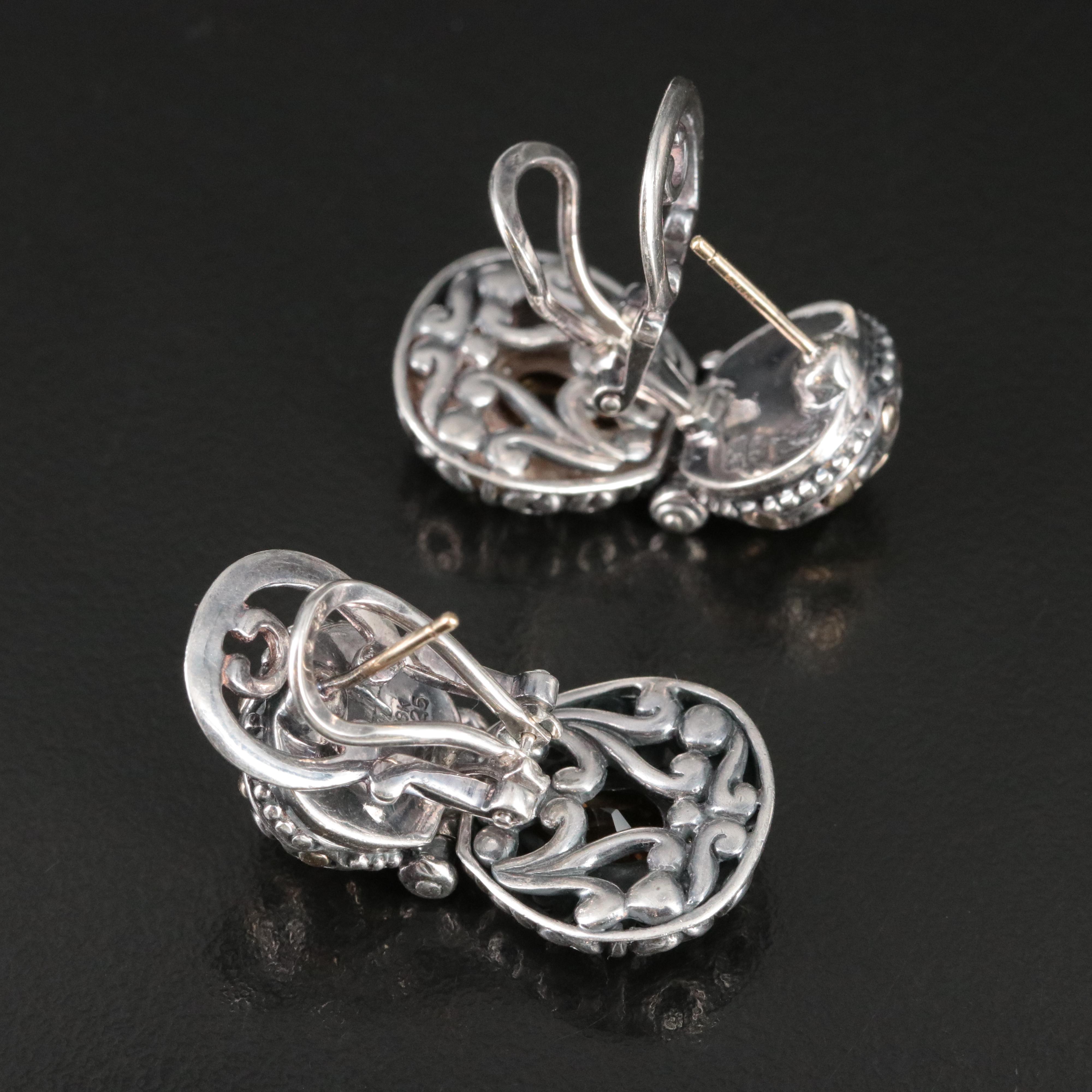 John Hardy Jaisalmer Sterlingo, Peridot and Citrine Earrings with 18K Accents