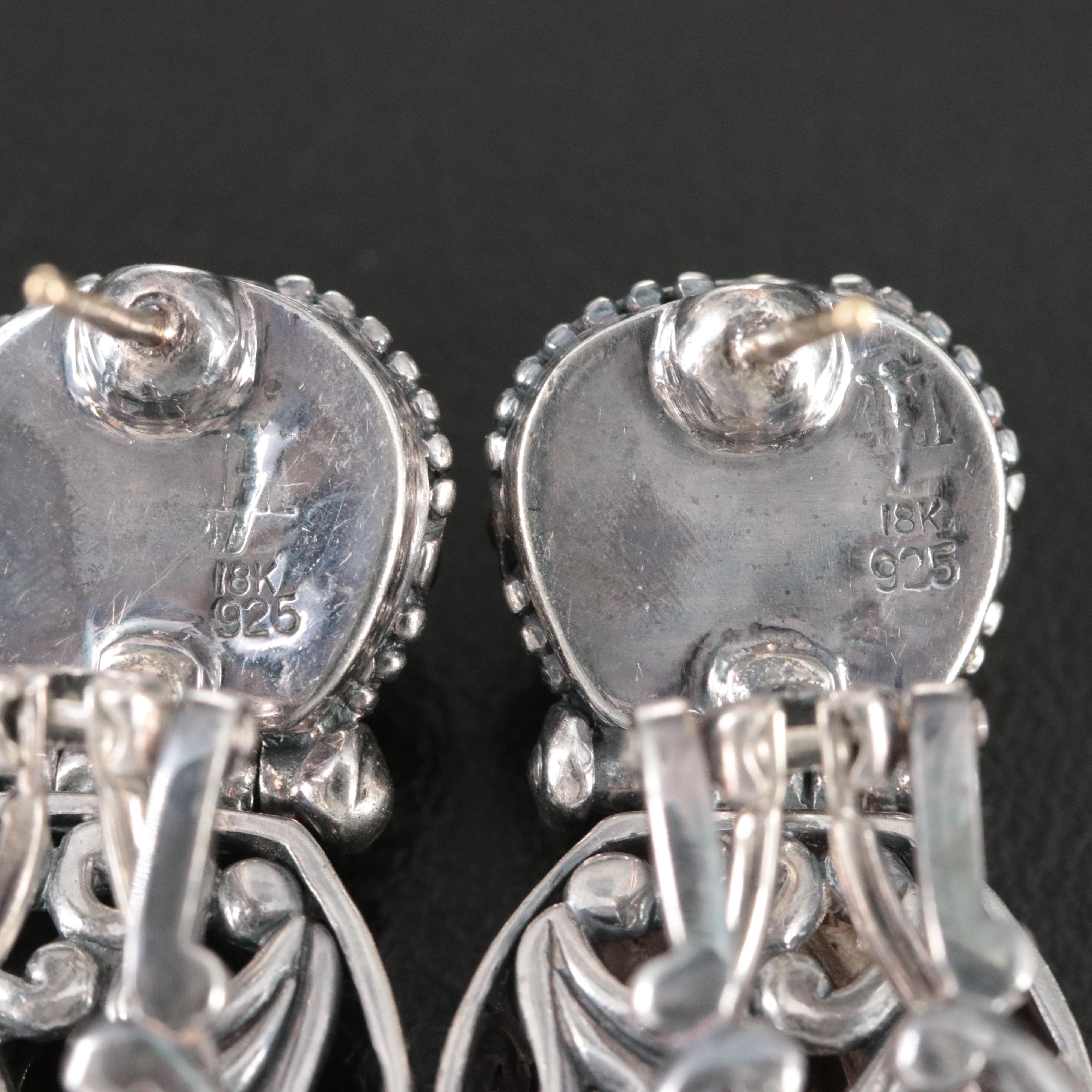 John Hardy Jaisalmer Sterlingo, Peridot and Citrine Earrings with 18K Accents