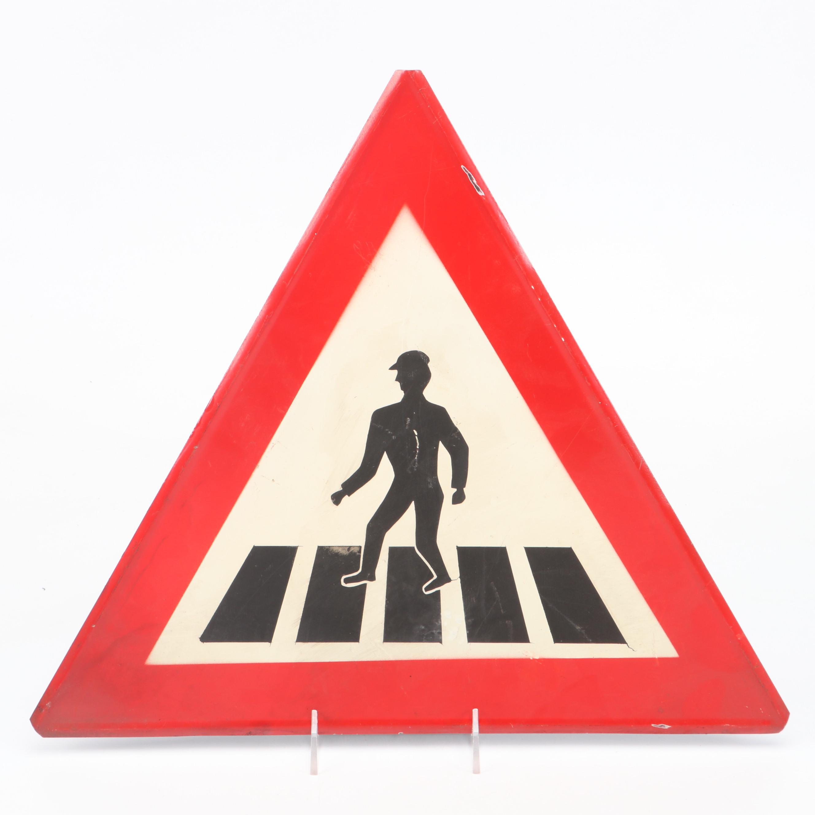 Pedestrian Crossing, Right of Way and Railroad Crossing Dutch Metal Street Signs