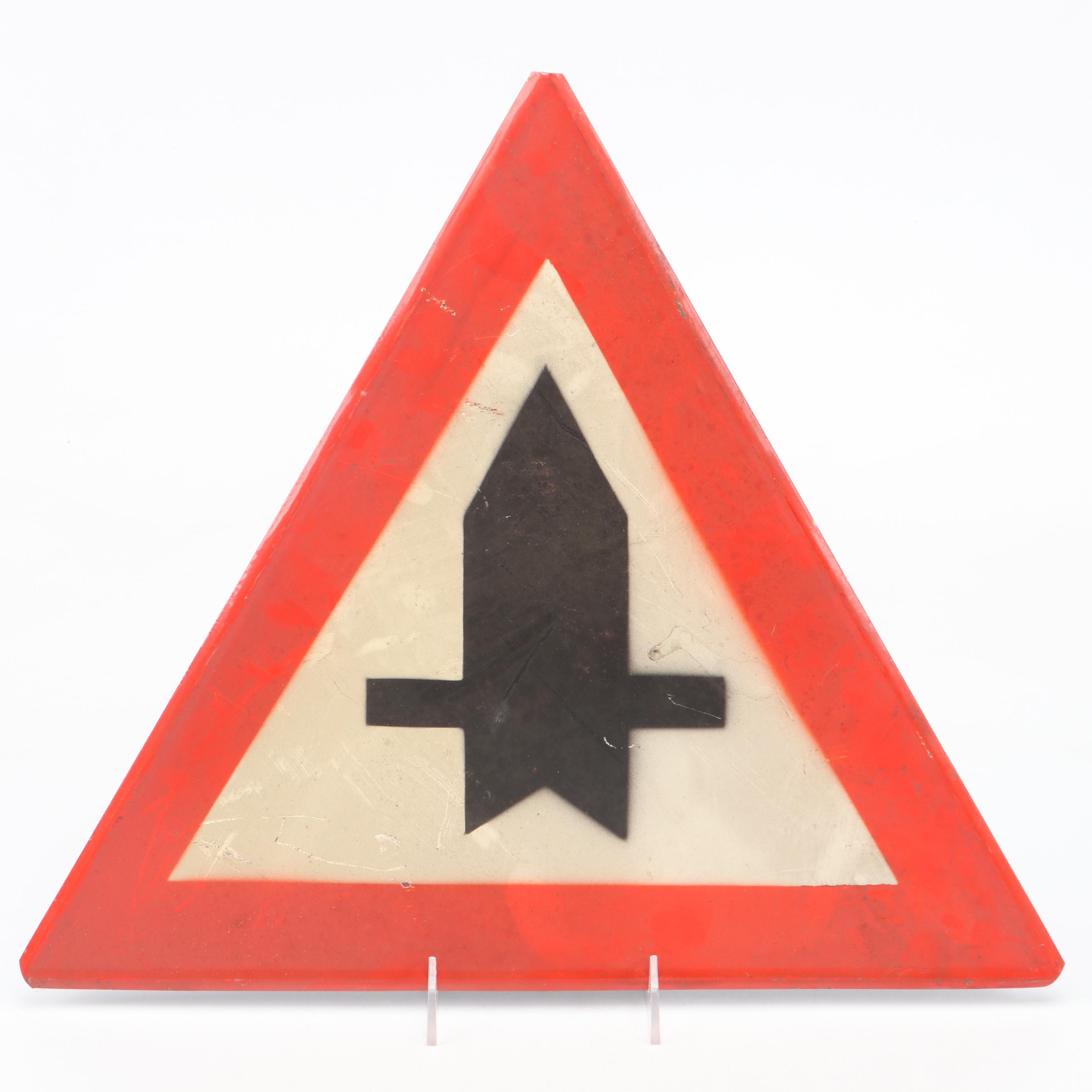 Pedestrian Crossing, Right of Way and Railroad Crossing Dutch Metal Street Signs