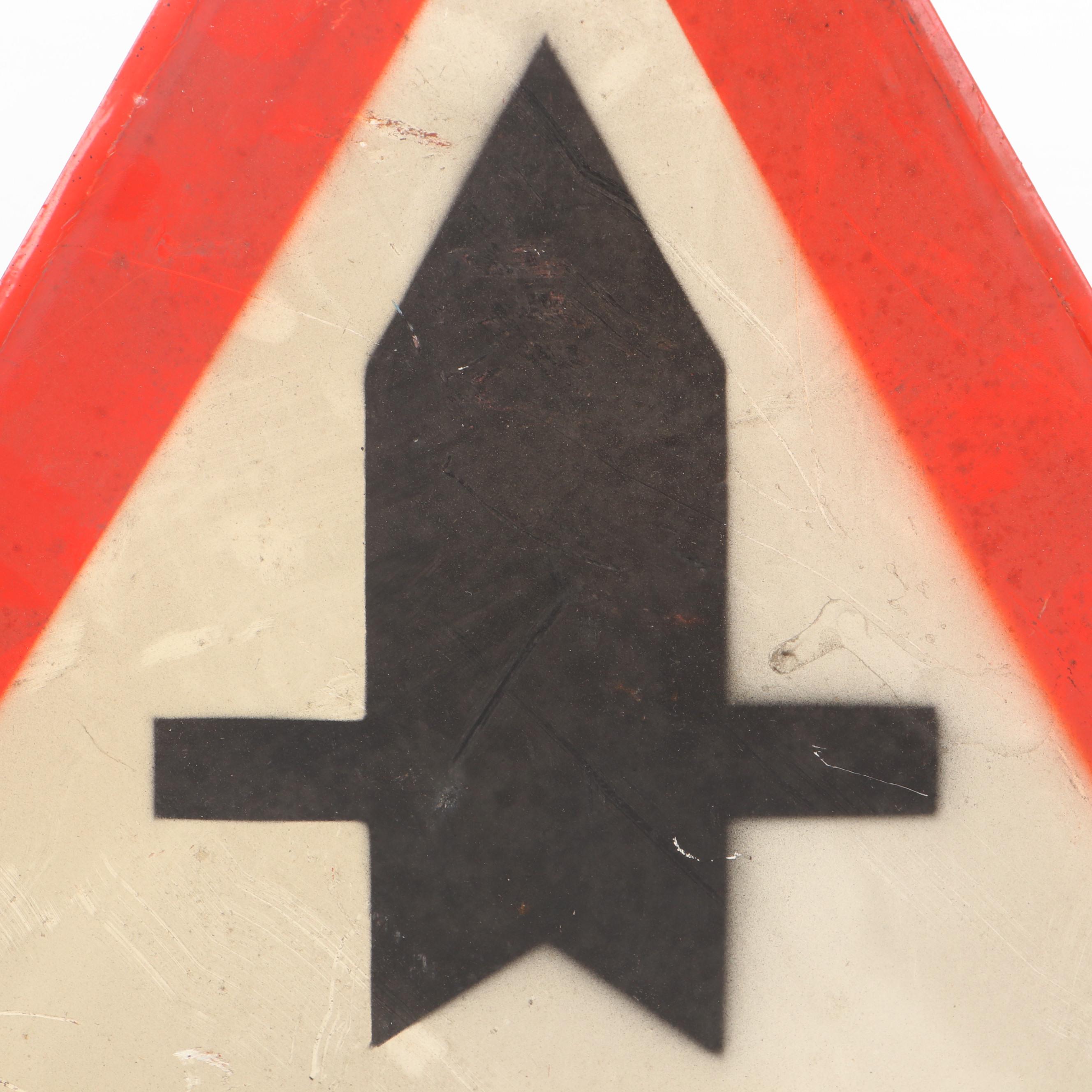 Pedestrian Crossing, Right of Way and Railroad Crossing Dutch Metal Street Signs